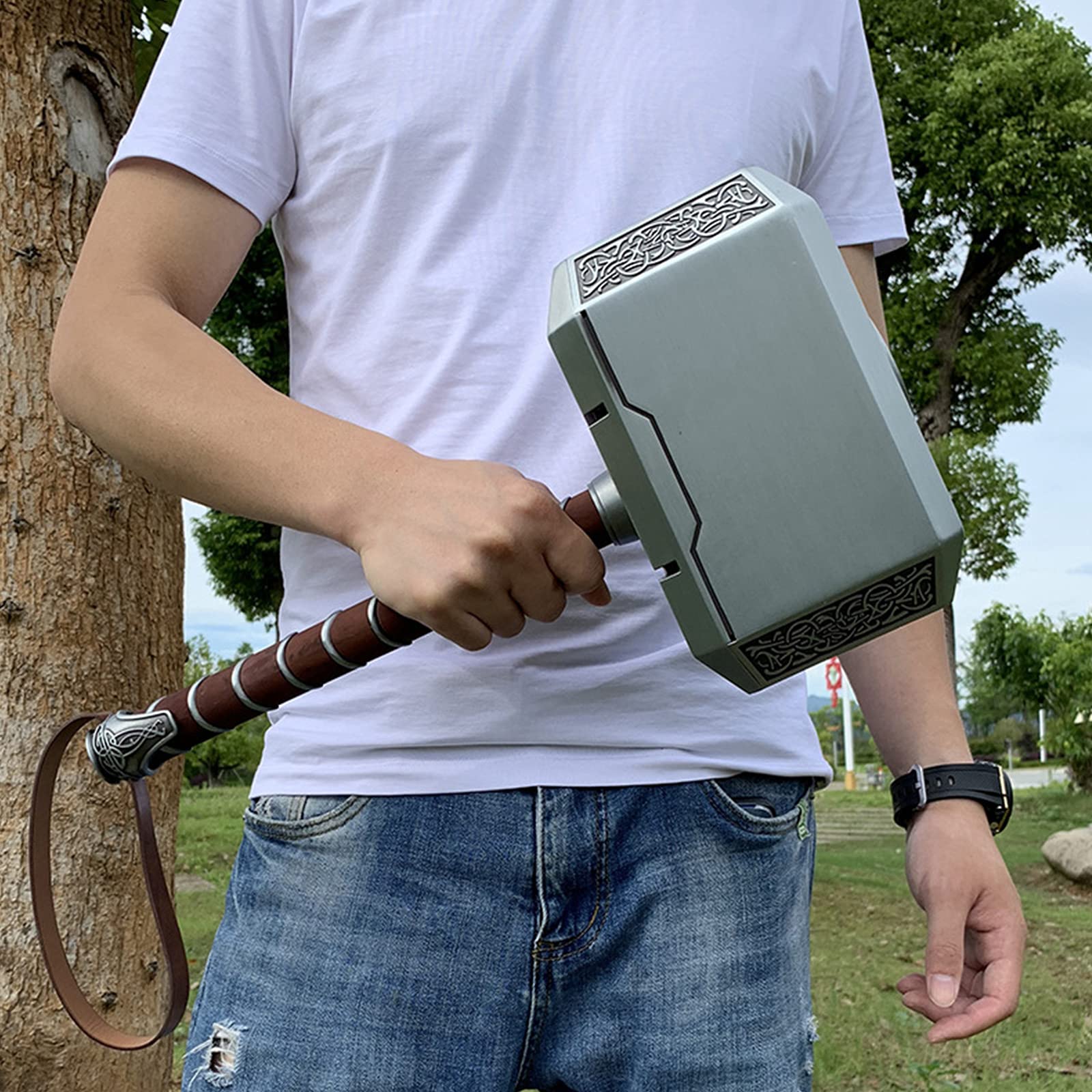 Thor's Hammer Mjolnir 1:1 Scale Metal Collectible - Perfect for Cosplay, Halloween Costumes & Marvel Fan Display