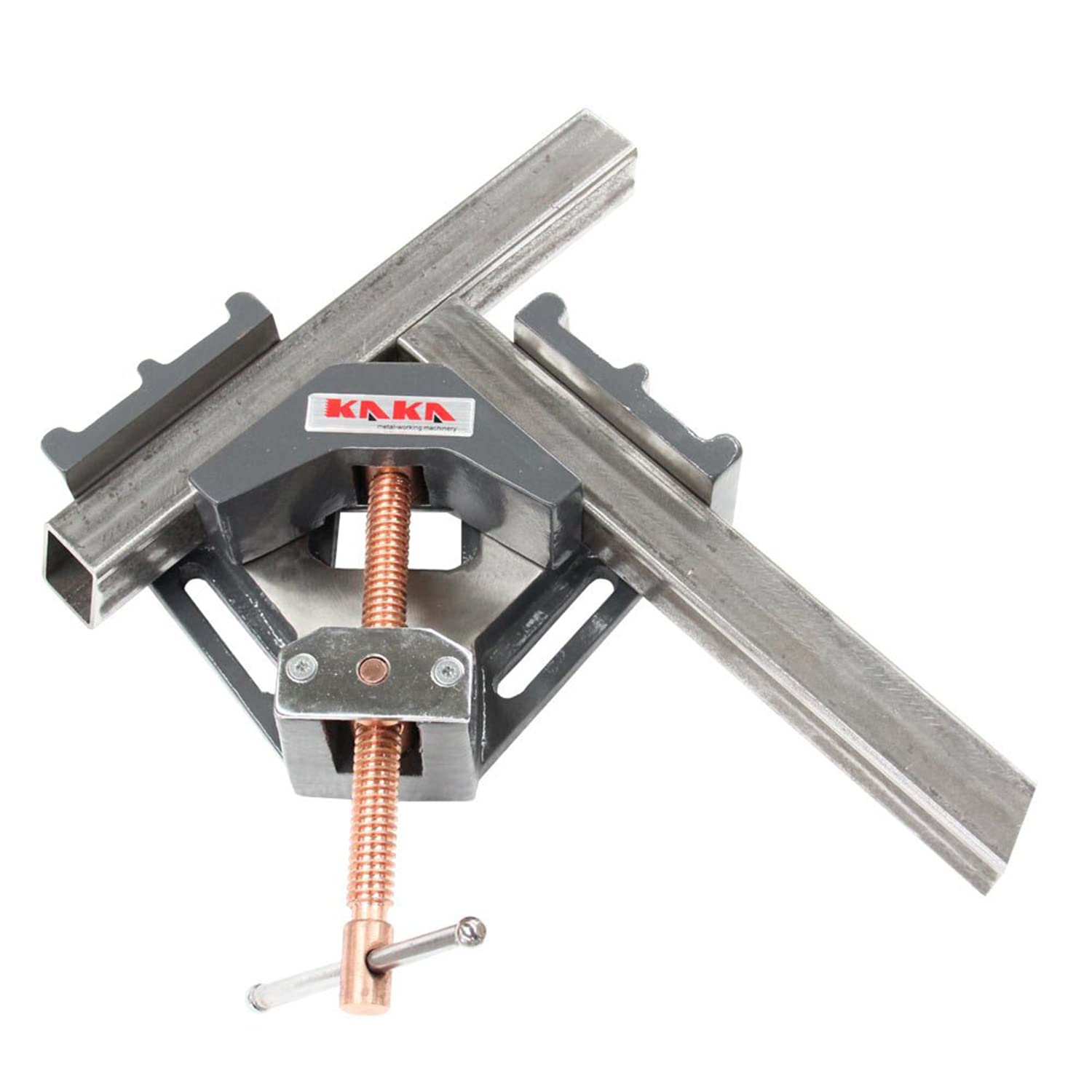KAKA INDUSTRIAL AC-100 Heavy Duty 90 Degree Angle Clamp Vice - Solid Cast Iron Welding Clamp for Metalworking, Woodworking & DIY Projects - Perfect for Welding, Carpentry and Workshop Applications