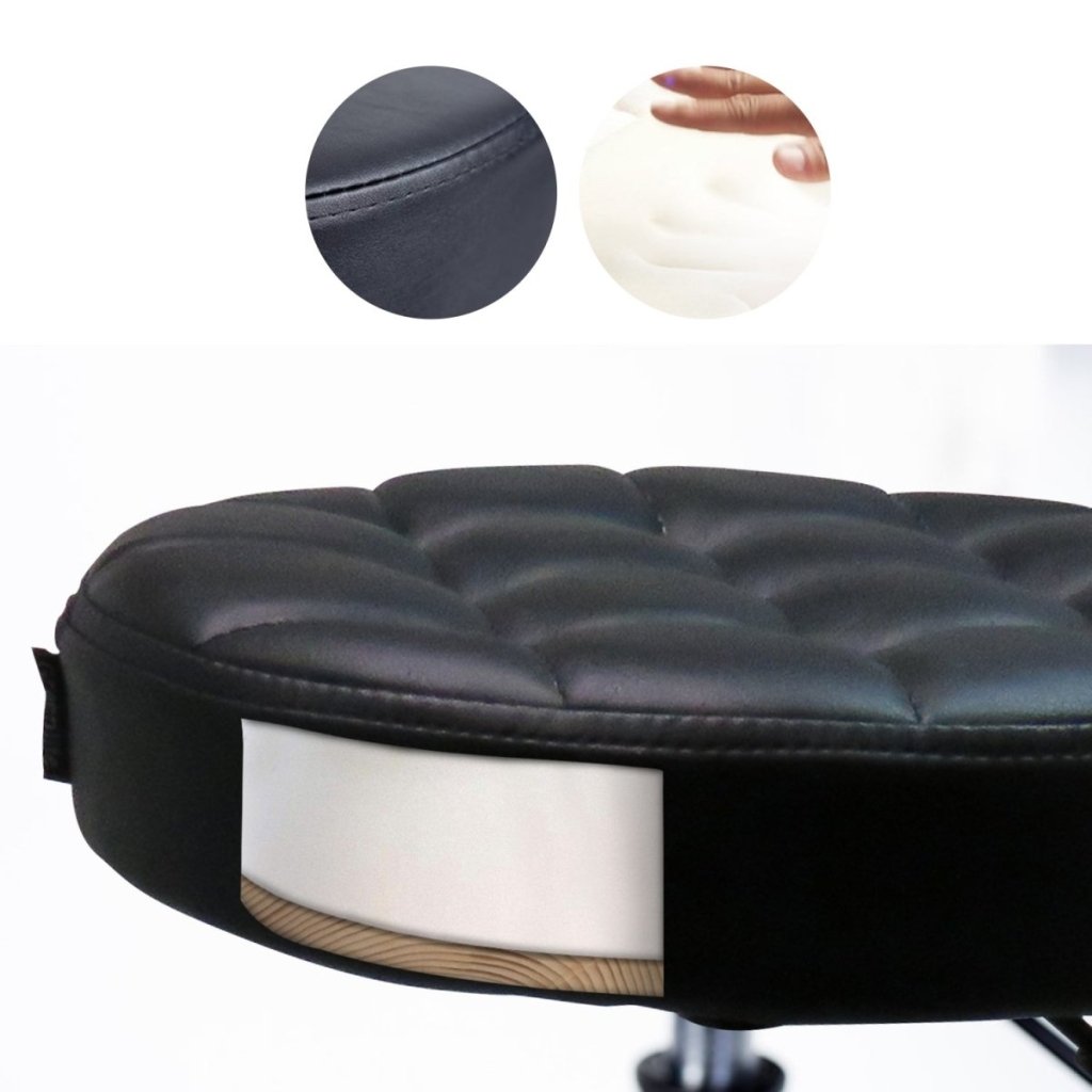 Greenlife Super Comfort Hydraulic Adjustable Height Rolling Stool RS321/2 - Ergonomic Rolling Chair for Salon, Tattoo, Massage & Office Use