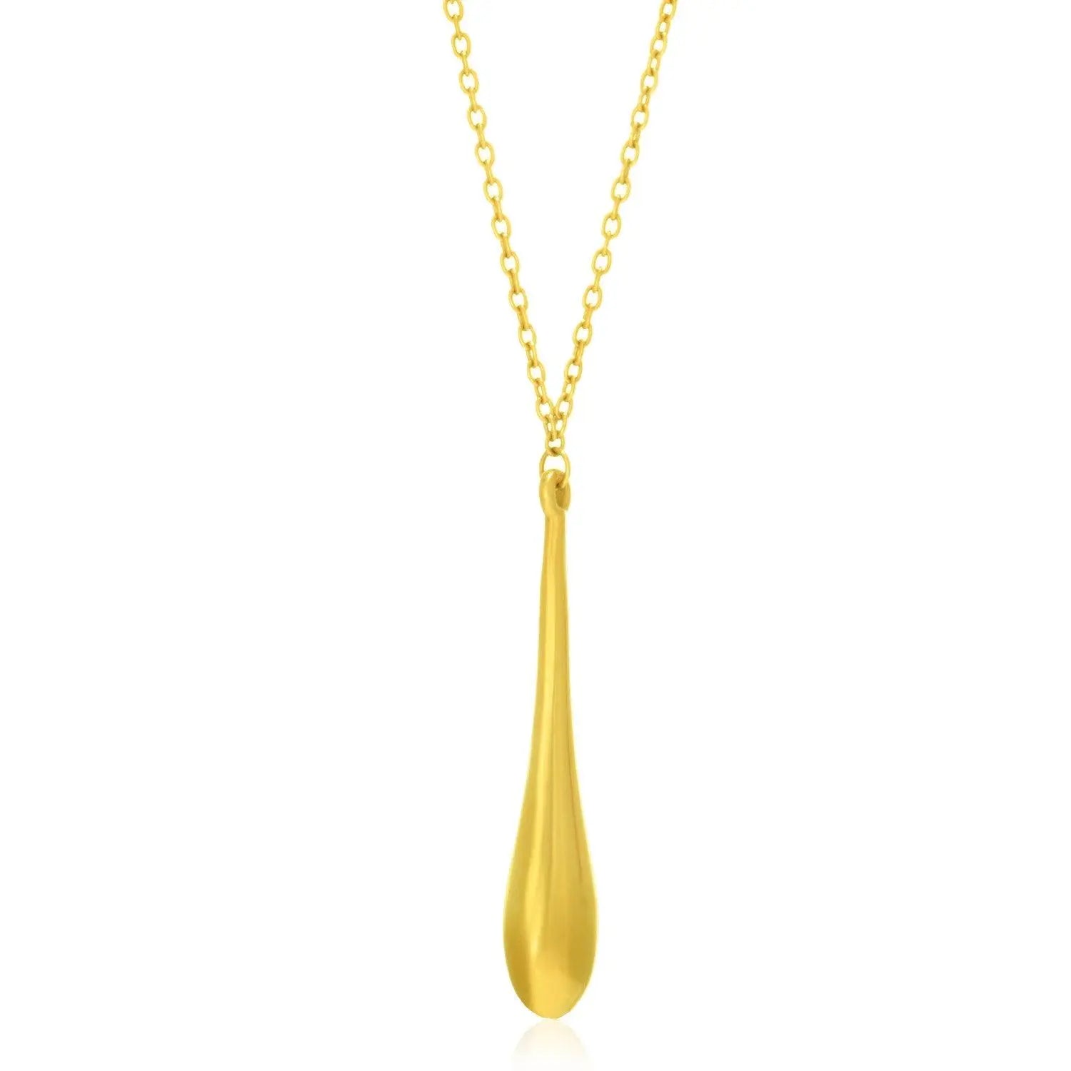 14K Yellow Gold Teardrop Pendant Necklace - Elegant Dainty Long Drop Charm for Women, Perfect for Valentine's Day, Anniversary & Everyday Wear