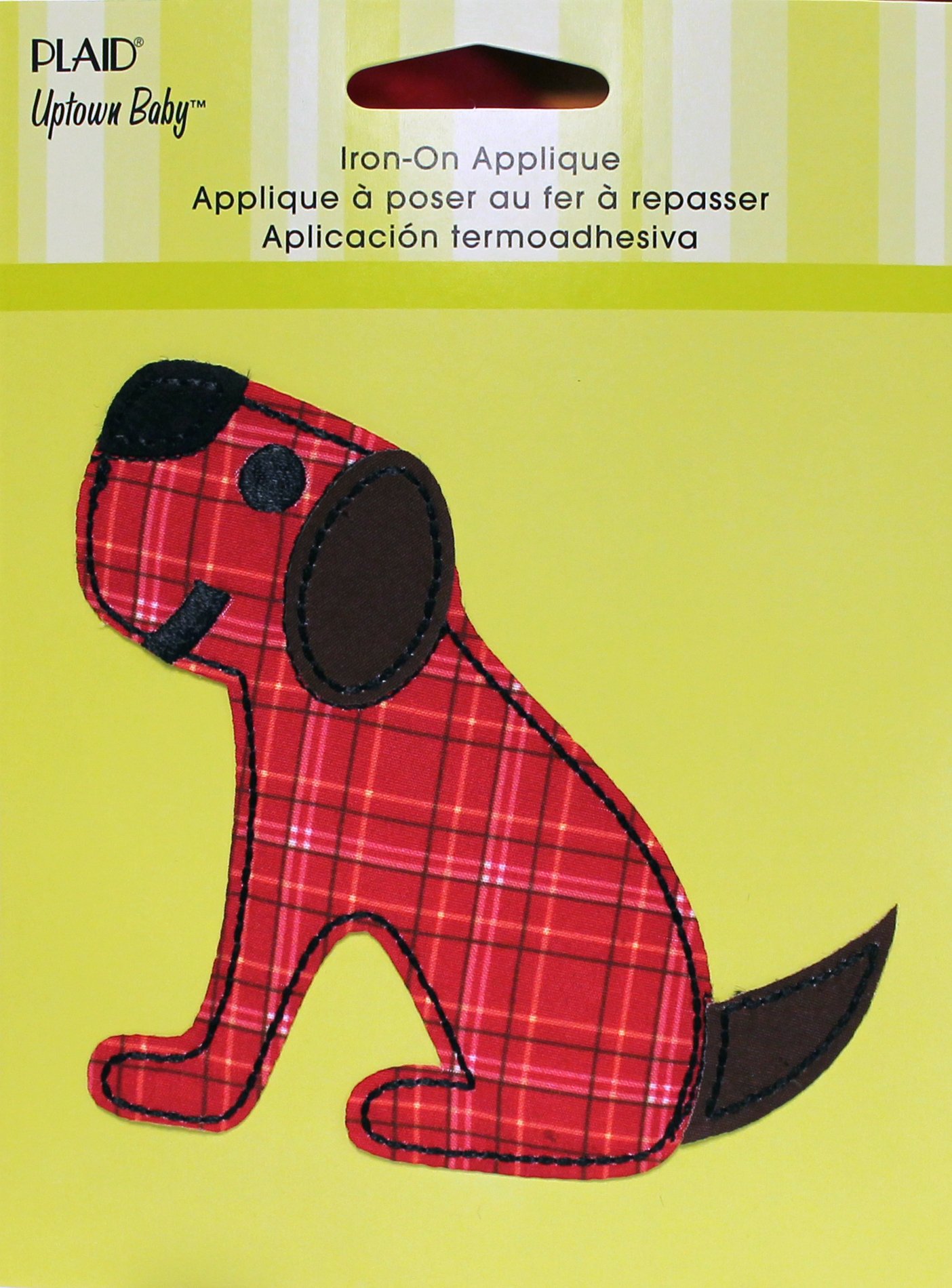 Uptown Baby Dog Printed Fabric Iron-On Appliques - Medium Size - DIY Sewing Patches for Kids Clothes, Costumes & Home Decor