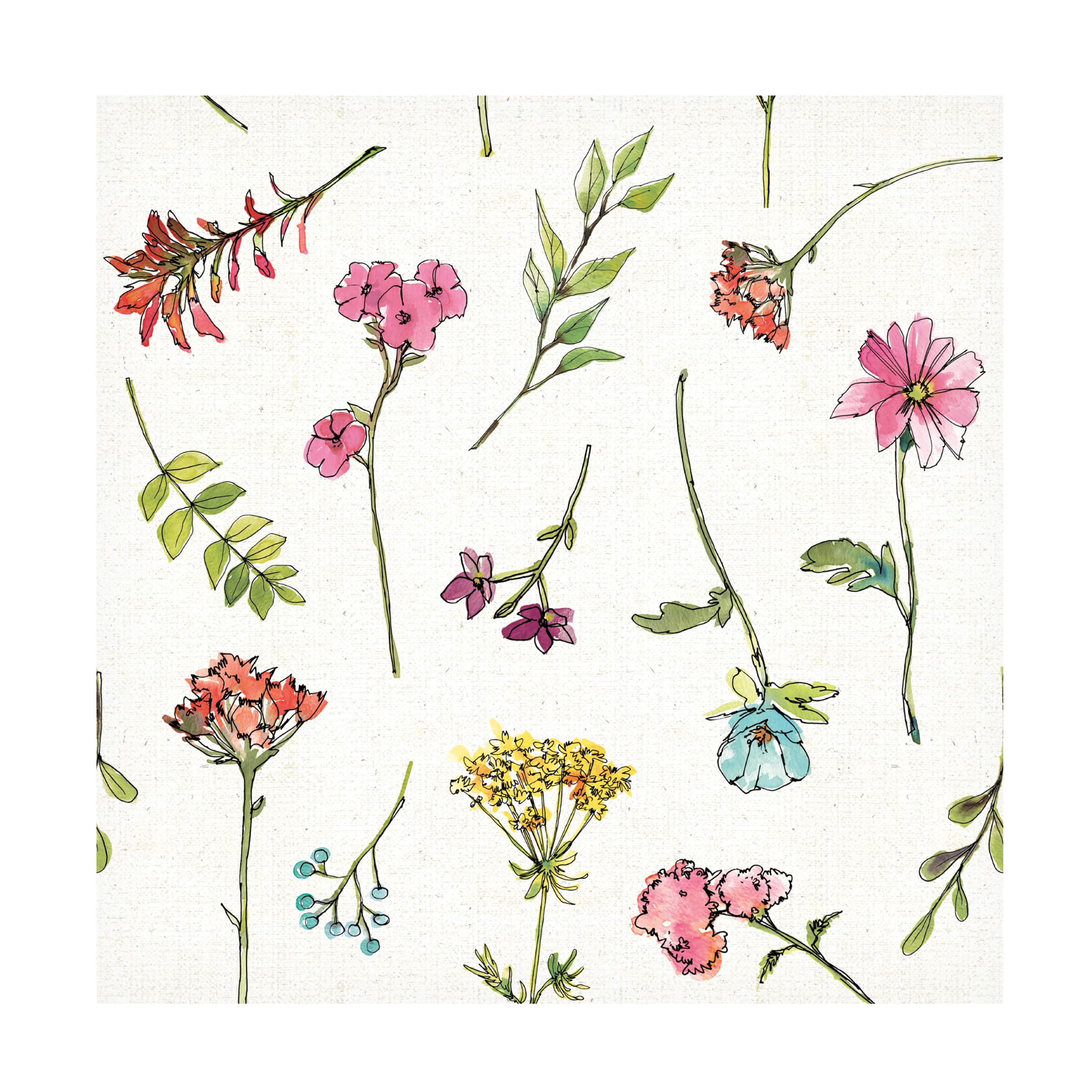 Anne Tavoletti 'Simply Petals Step 01' Floral Canvas Wall Art - Handmade Botanical Painting for Living Room, Bedroom & Office Decor