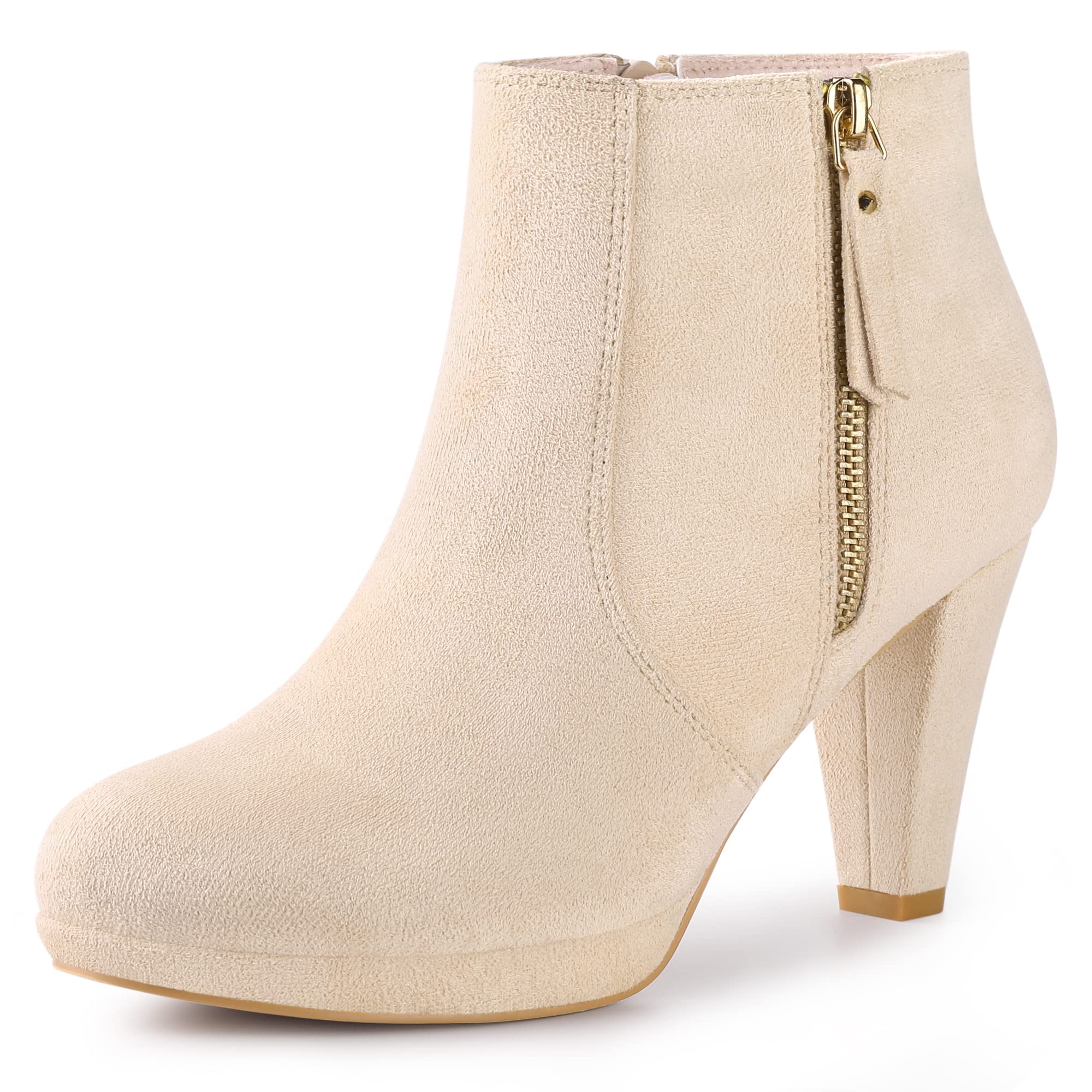 Perphy Women's Platform Round Toe Chunky Heel Ankle Boots - Fashionable & Comfortable Shoes for Casual Outings, Office Wear & Night Out