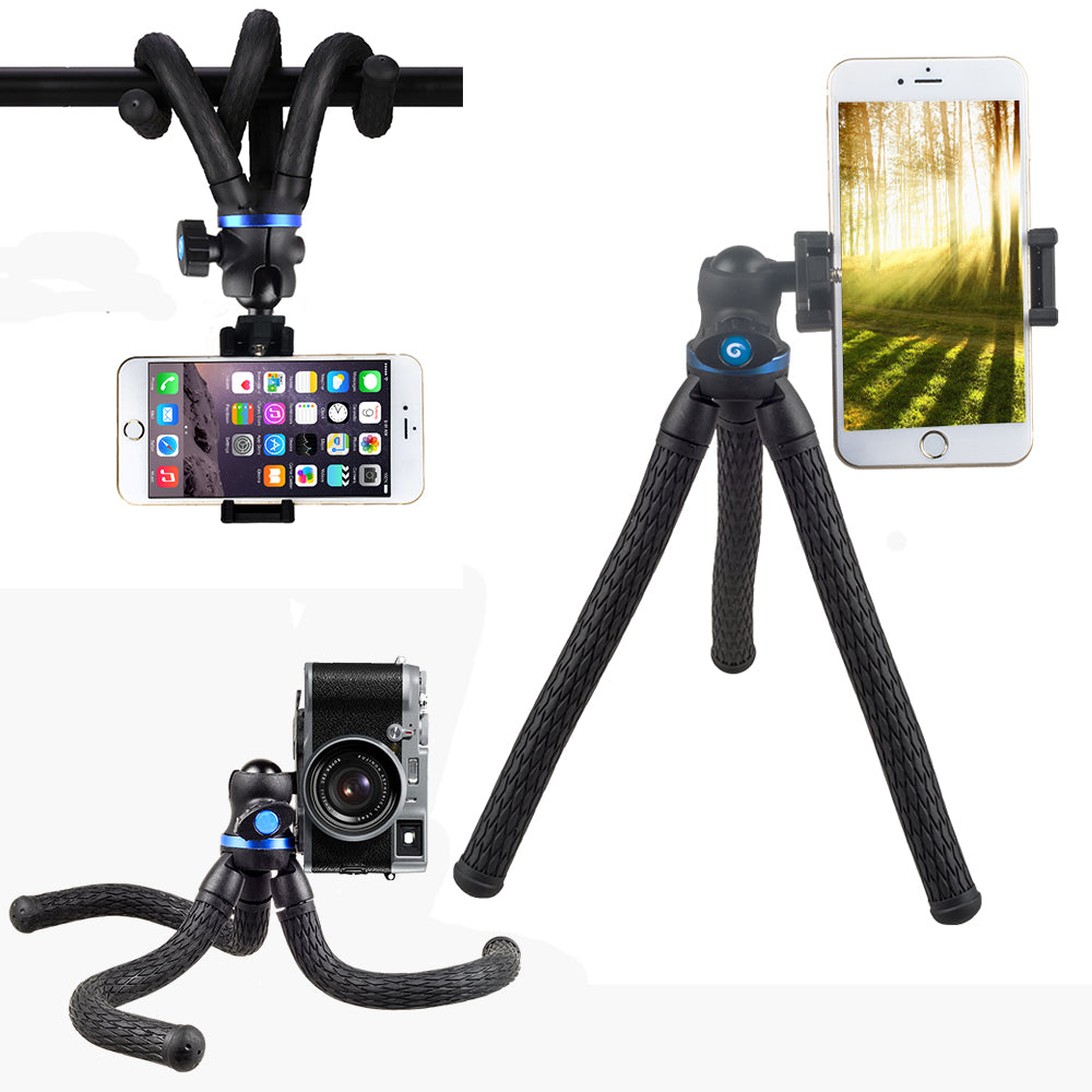Apexel Flexible Tripod Stand with 3KG Load Capacity - APL JJ10 for Smartphones, DSLR Cameras & Vlogging - Perfect for Travel, Photography & YouTube Content Creation