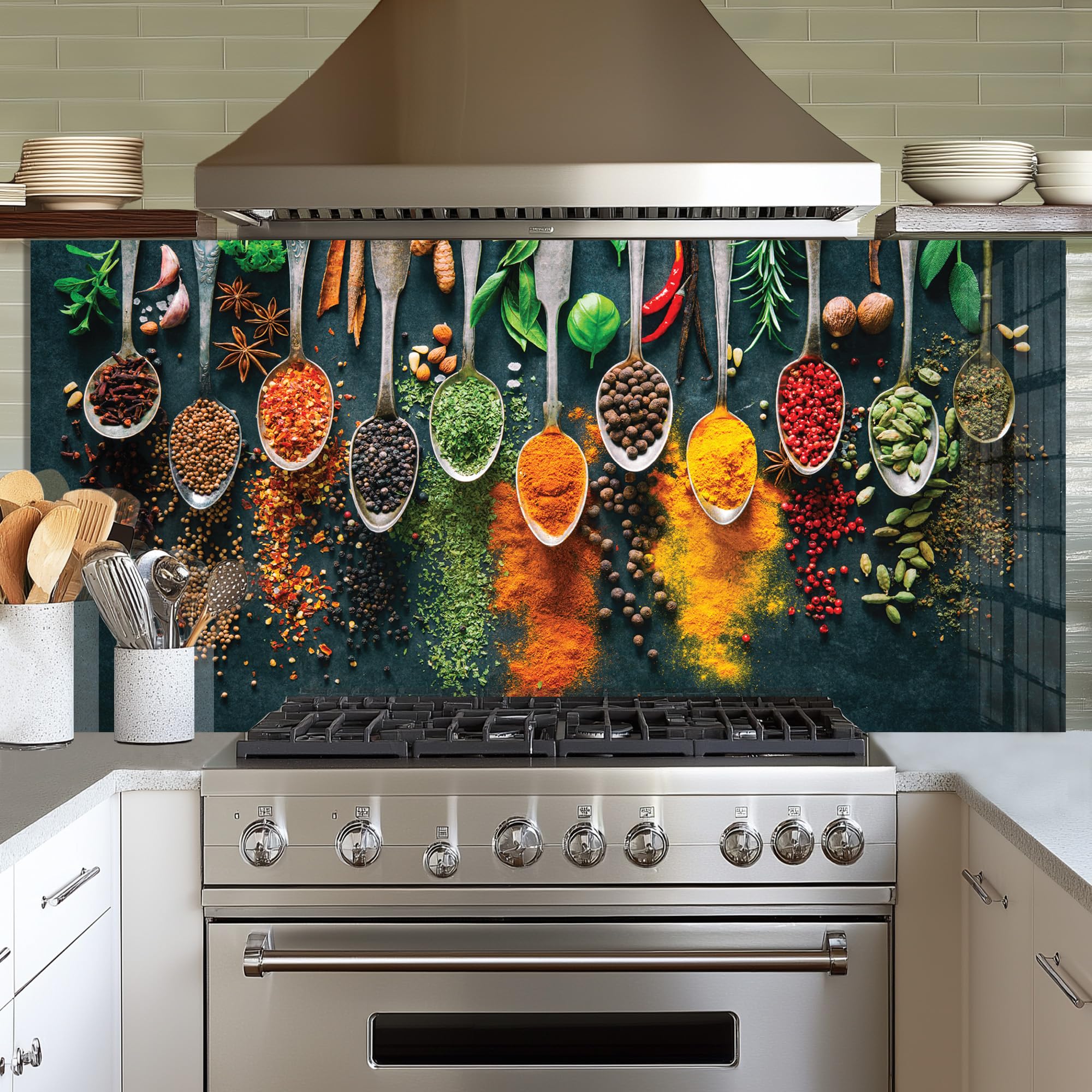 Tempered Glass Kitchen Backsplash - Stove Splashback & Cutting Board (30x36