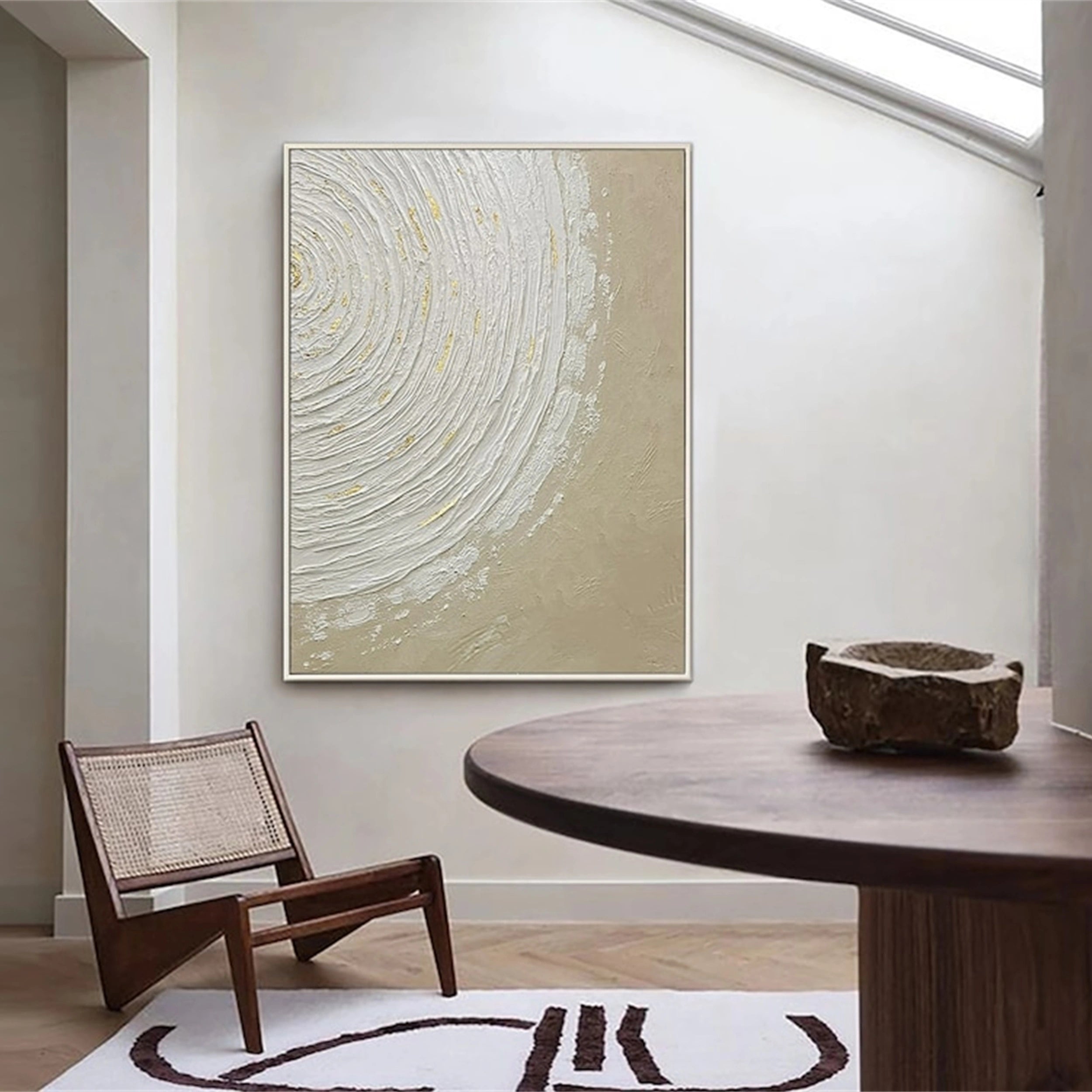 Beige & Brown Abstract Wall Art Canvas Print #BB089 - Modern Home Decor for Living Room, Bedroom & Office
