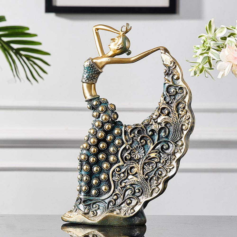 Elegant Resin Dancing Sculpture Figurine - Handmade Home Decor Statue for Living Room & Bedroom - Unique Gift Idea for Housewarming, Wedding & Anniversary - Perfect for Shelf Display, Coffee Table Centerpiece & Feng Shui Decor