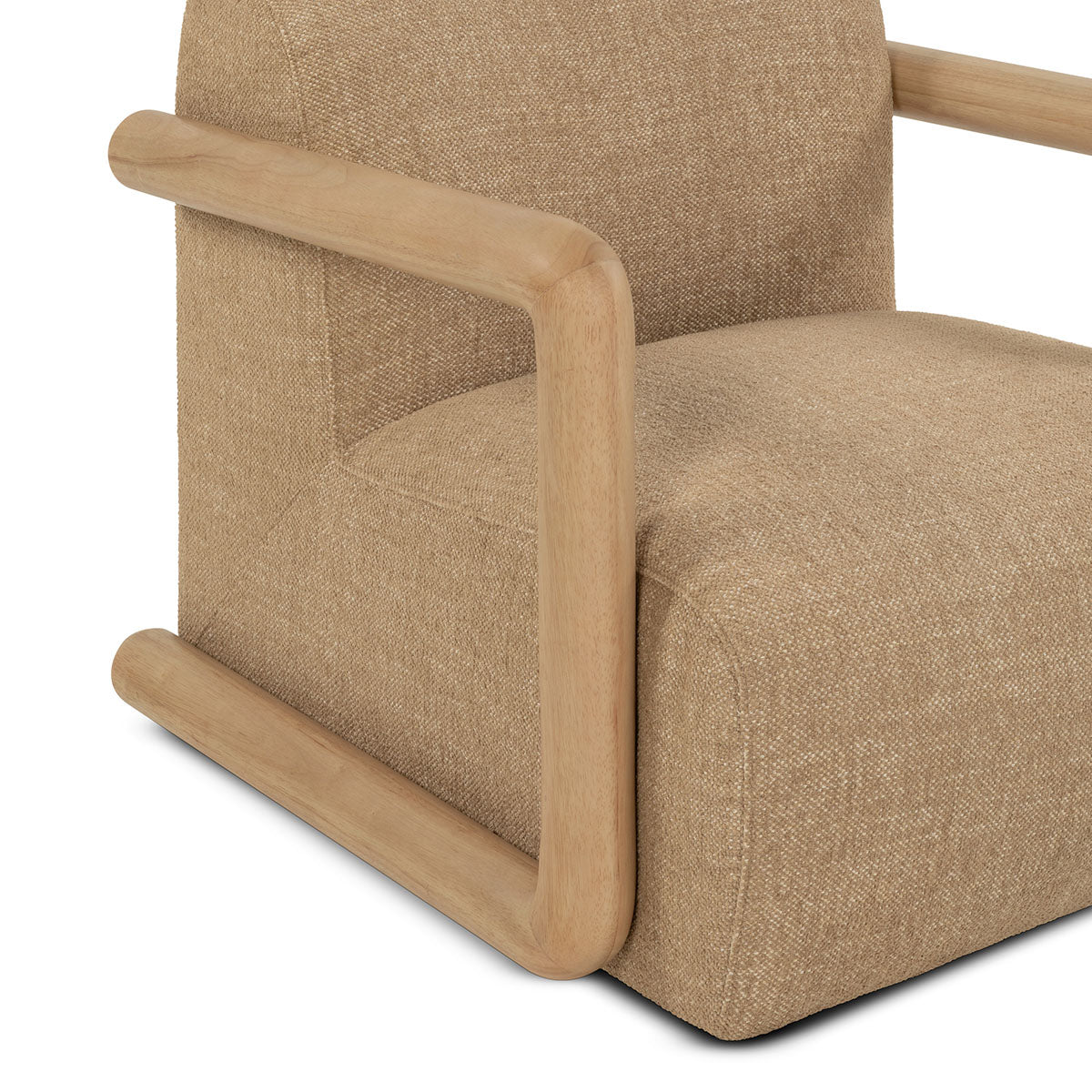 Hubert Textured Fabric Armchair - Modern Accent Chair for Living Room, Bedroom & Office - Comfortable Upholstered Lounge Chair with Sturdy Wooden Legs