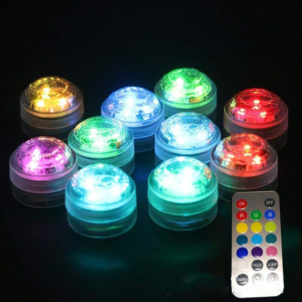 Uonlytech Submersible LED Lights with Remote - Waterproof Battery-Operated Underwater Lights for Pools, Ponds, Vases & Centerpieces | Perfect for Home Decor, Weddings & Outdoor Parties