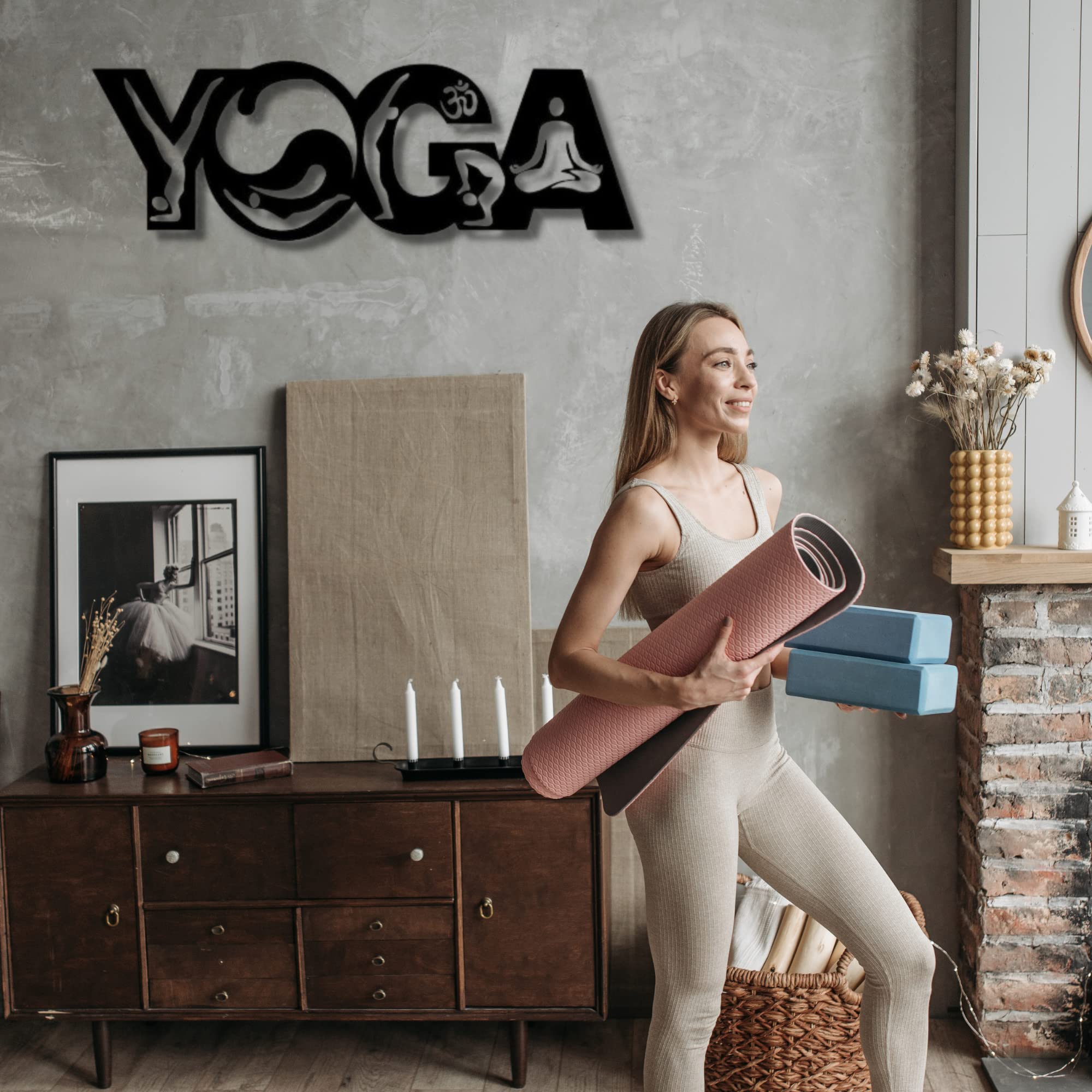 YOGA Metal Wall Art - Home Decor for Living Room & Bedroom
