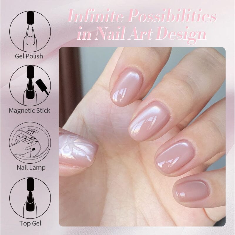 Pink Moonlight Cat Magnetic Gel Polish - Soft Lace Design 15ml Nail Art Kit for Salon & Home Manicure - Perfect for Parties, Weddings & Special Occasions