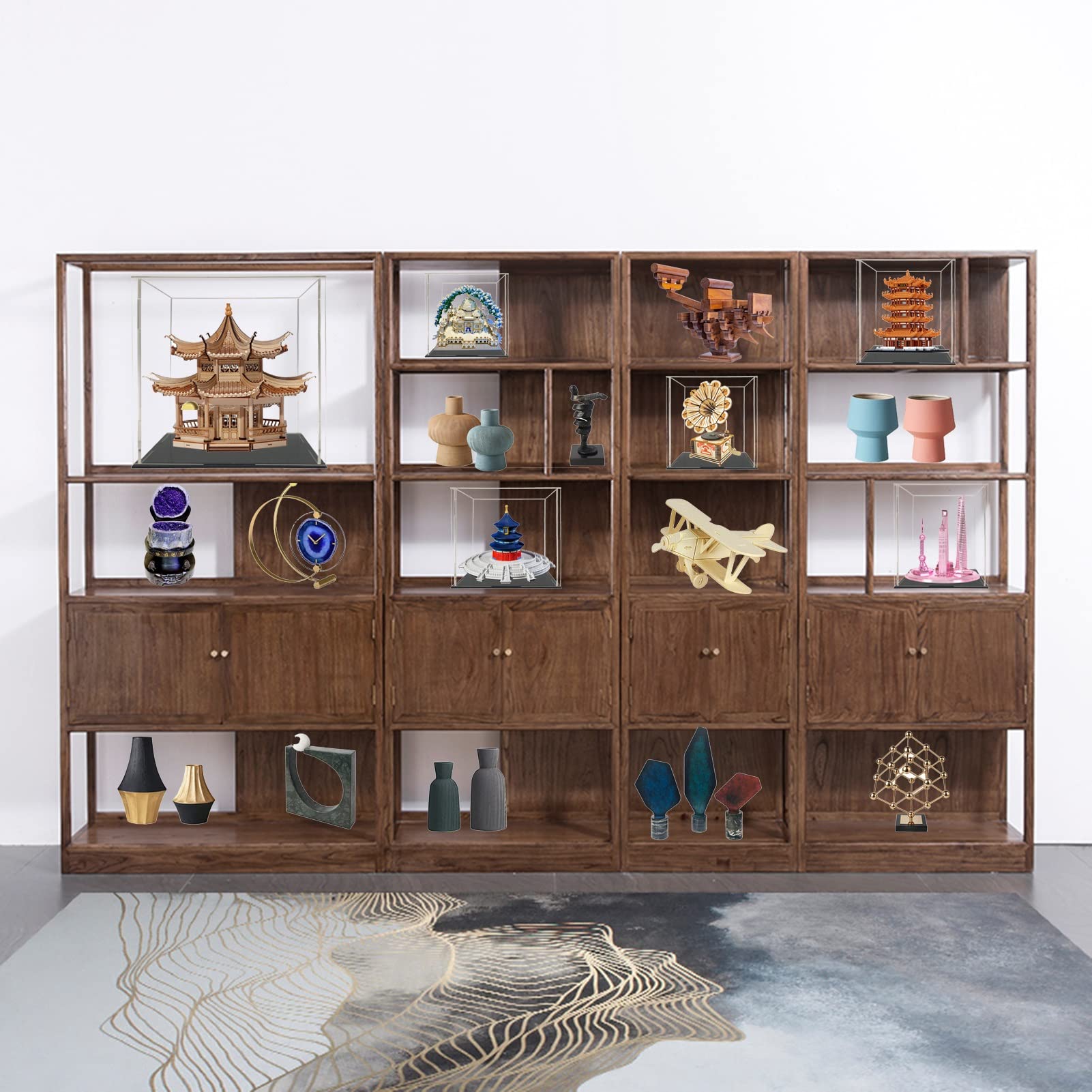 Clear Acrylic Display Case with Dustproof Protection - Organizer Stand Shelf for Figures, Collectibles & Toys Storage - Self-Assembly Countertop Cube - Perfect for Showcasing Action Figures, Funko Pops & Valuable Collections in Home or Retail Stores