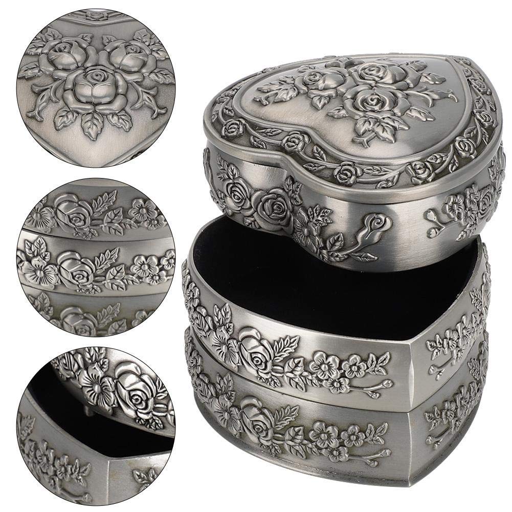 Antique European Style Heart-Shaped Jewelry Box Organizer - 4-Layer Ring & Jewelry Storage Case with Retro Decorative Design | Perfect for Display, Travel & Gift Giving