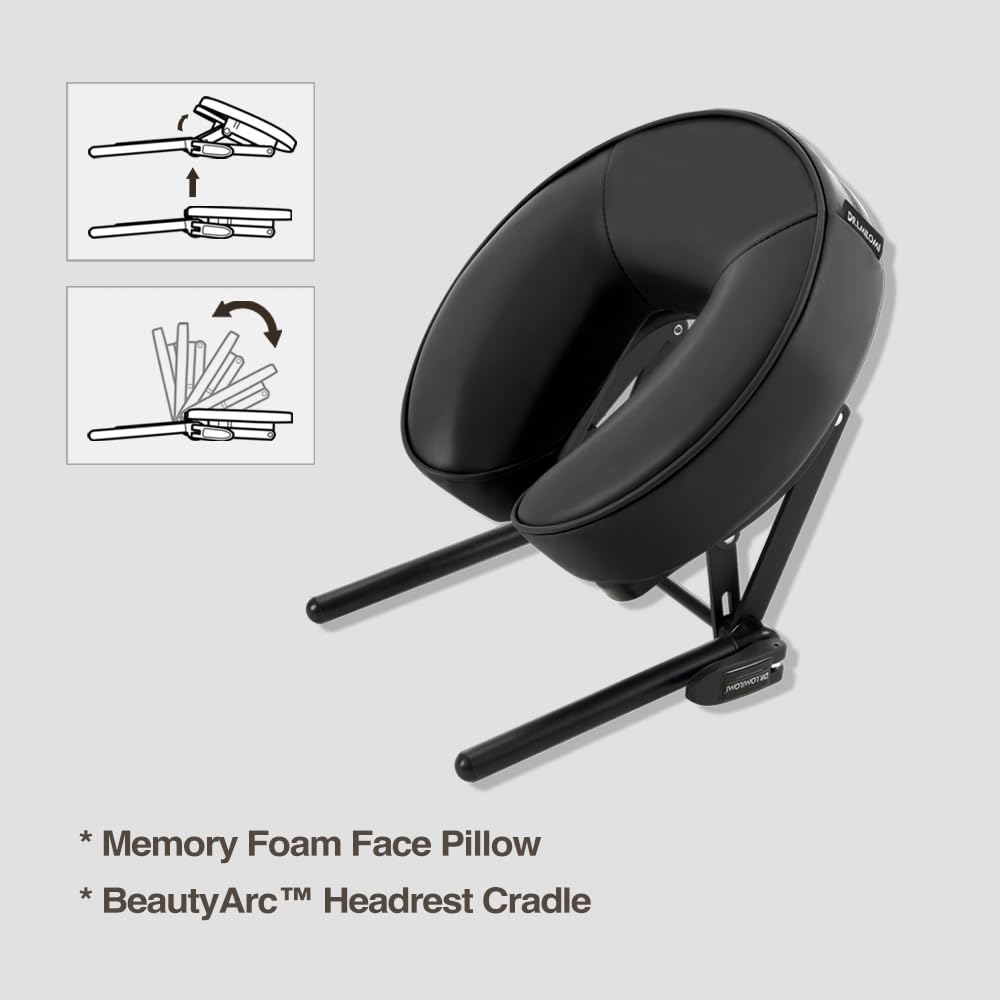 Lightweight Adjustable Folding Portable Massage Chair with Backpack - Aluminum Travel Recliner for Home, Office & Spa (Black) - Perfect for Relaxation, Stress Relief & Pain Management