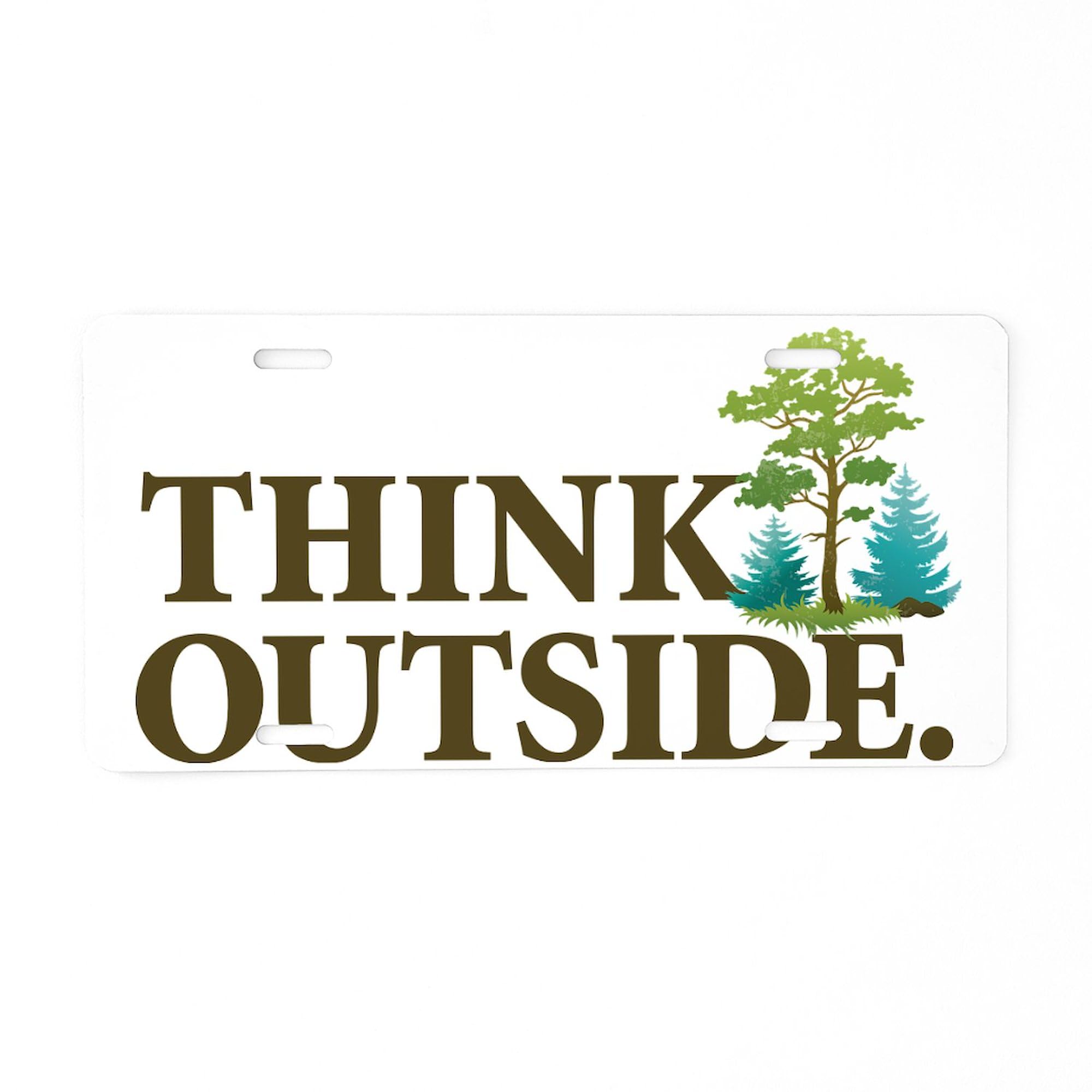 Think Outside Aluminum License Plate - Custom Front Vanity Tag for Cars & Trucks - Perfect for Personalization & Unique Style on the Road