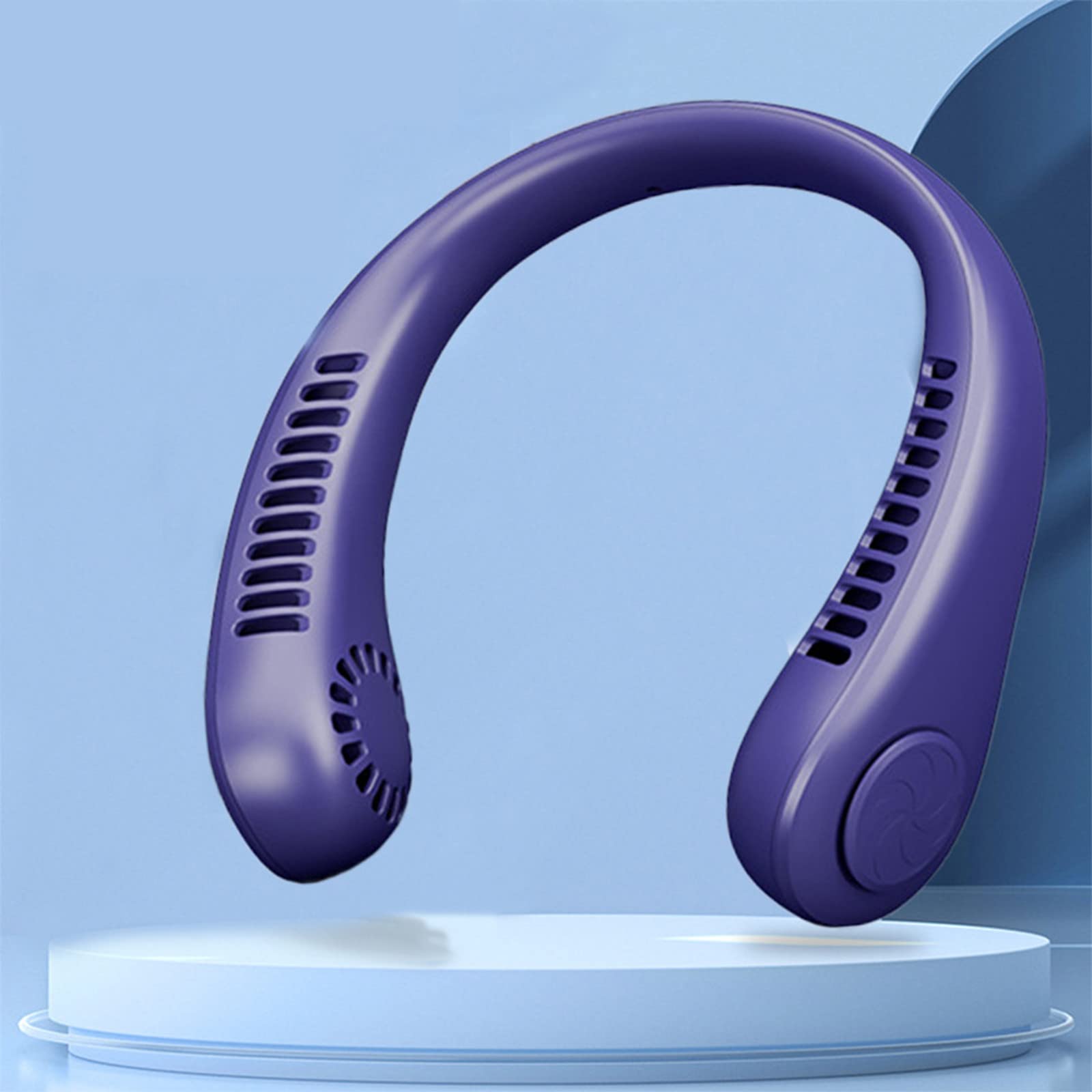 Utoimkio Bladeless Portable Neck Fan - Hands-Free Rechargeable Personal Cooler with 360° Cooling, 3 Speed Settings & 8H Battery Life - Perfect for Indoor/Outdoor Use, Sports, Travel, Office & Daily Activities (Purple)