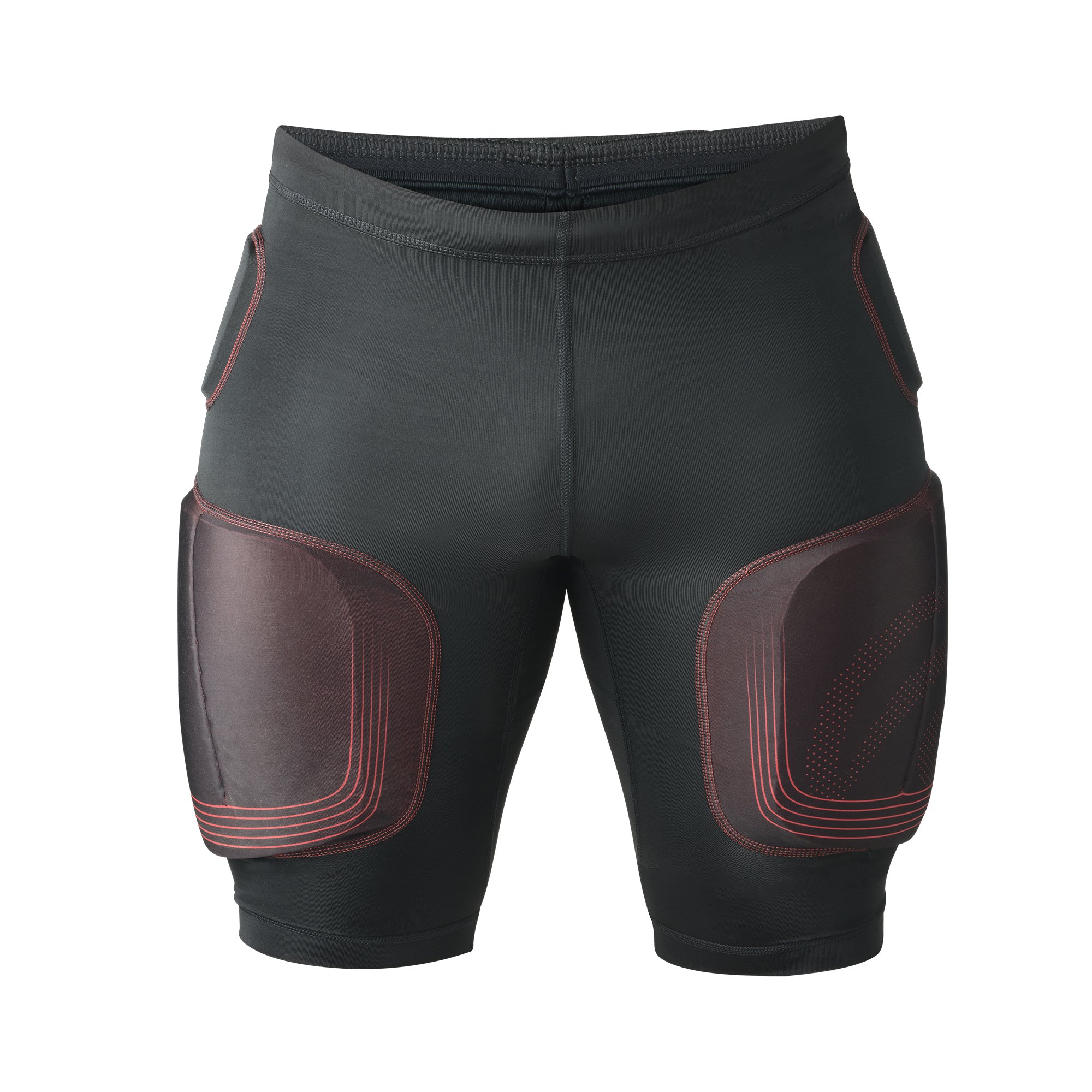 Rehband RX LINE Contact Compression Shorts for Men & Women - Black/Red (504036) - Ideal for CrossFit, Weightlifting & High-Intensity Workouts