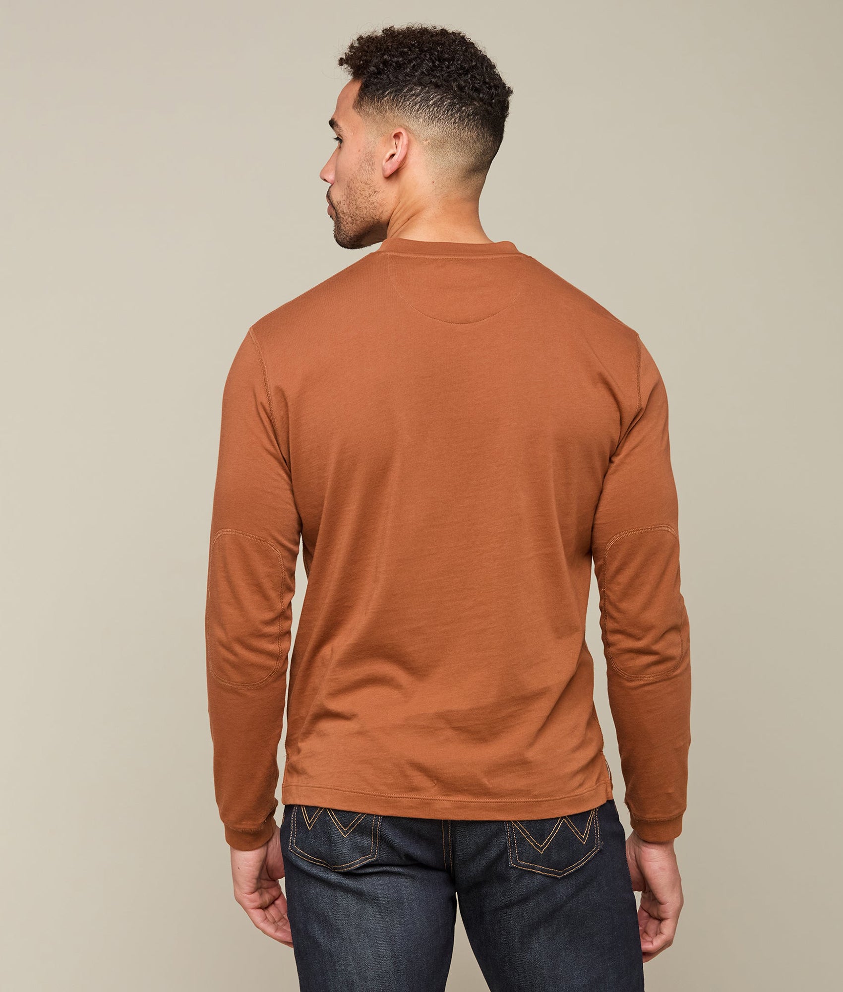 Lucchese Men's Pima Cotton Henley Shirt - Soft & Breathable Brick Red Top for Casual Wear & Outdoor Activities