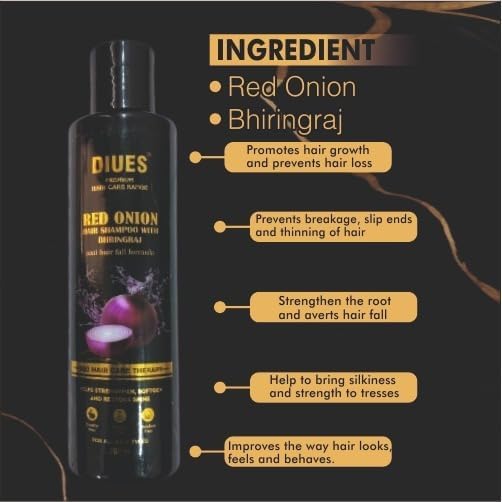 **Diues Red Onion Seed Shampoo for Hair Growth & Hair Loss Prevention | Anti-Dandruff Treatment | Natural Scalp Care for Thicker, Healthier Hair | Perfect for Daily Use & Damaged Hair Repair**