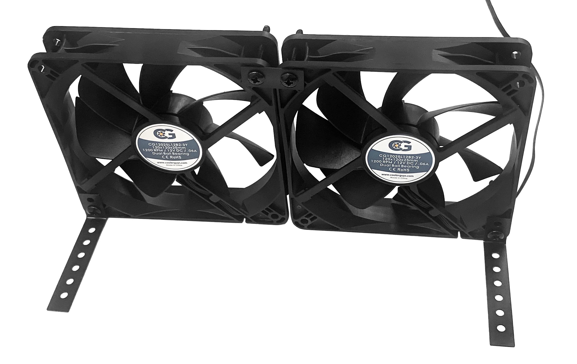 Coolerguys Black Metal Fan Mount Stand Bracket Kit - Universal Cooling Fan Holder for PC, Gaming Rig & Electronics Cooling System - Perfect for Computer Builds, Workstations & Home Office Setups