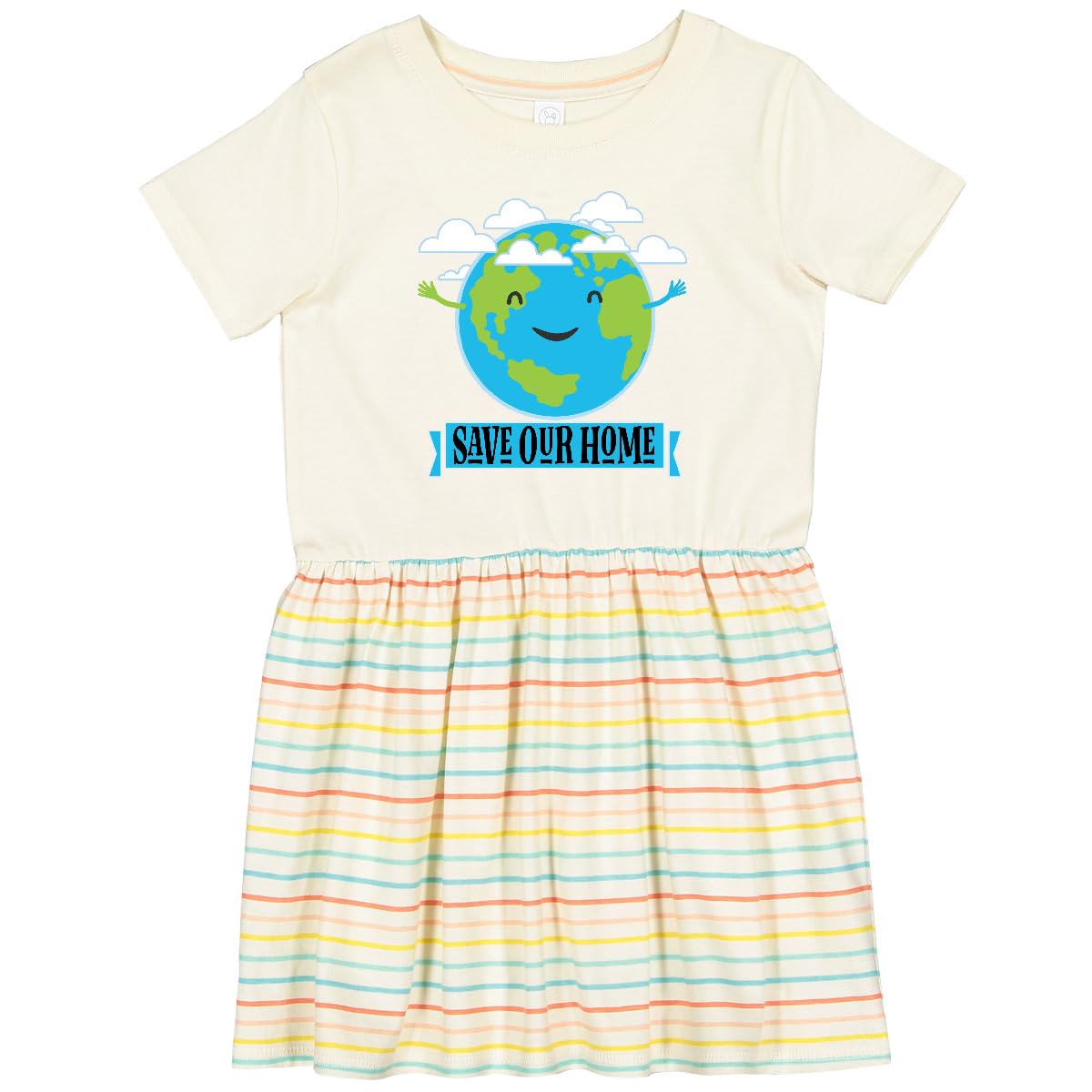 Inktastic Earth Day Save Our Home Toddler Dress - Eco-Friendly Kids Outfit for Earth Day Celebrations & Environmental Awareness Events