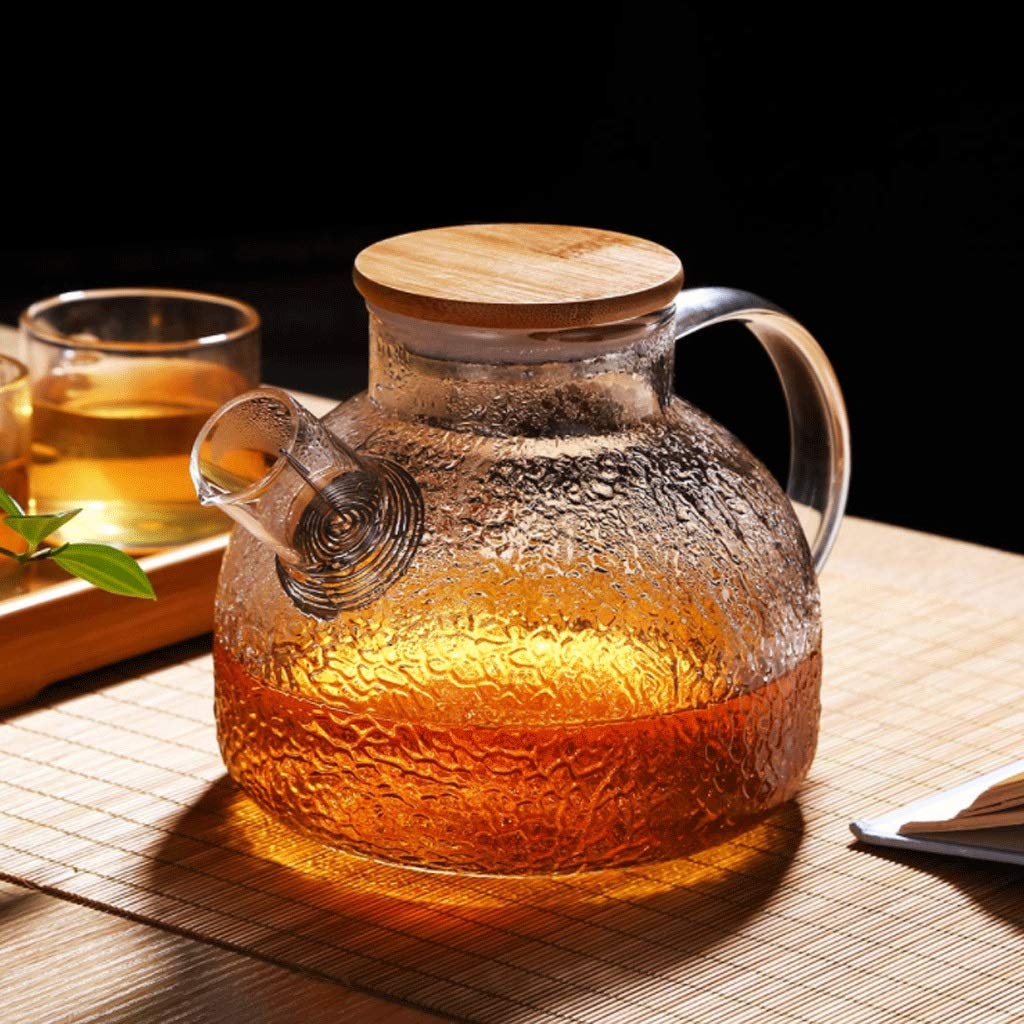 1.0L Borosilicate Glass Kettle with Lid - Heat & Cold Resistant for Milk, Coffee, Tea & Water - Perfect for Home, Office & Camping Use (Color: #1)