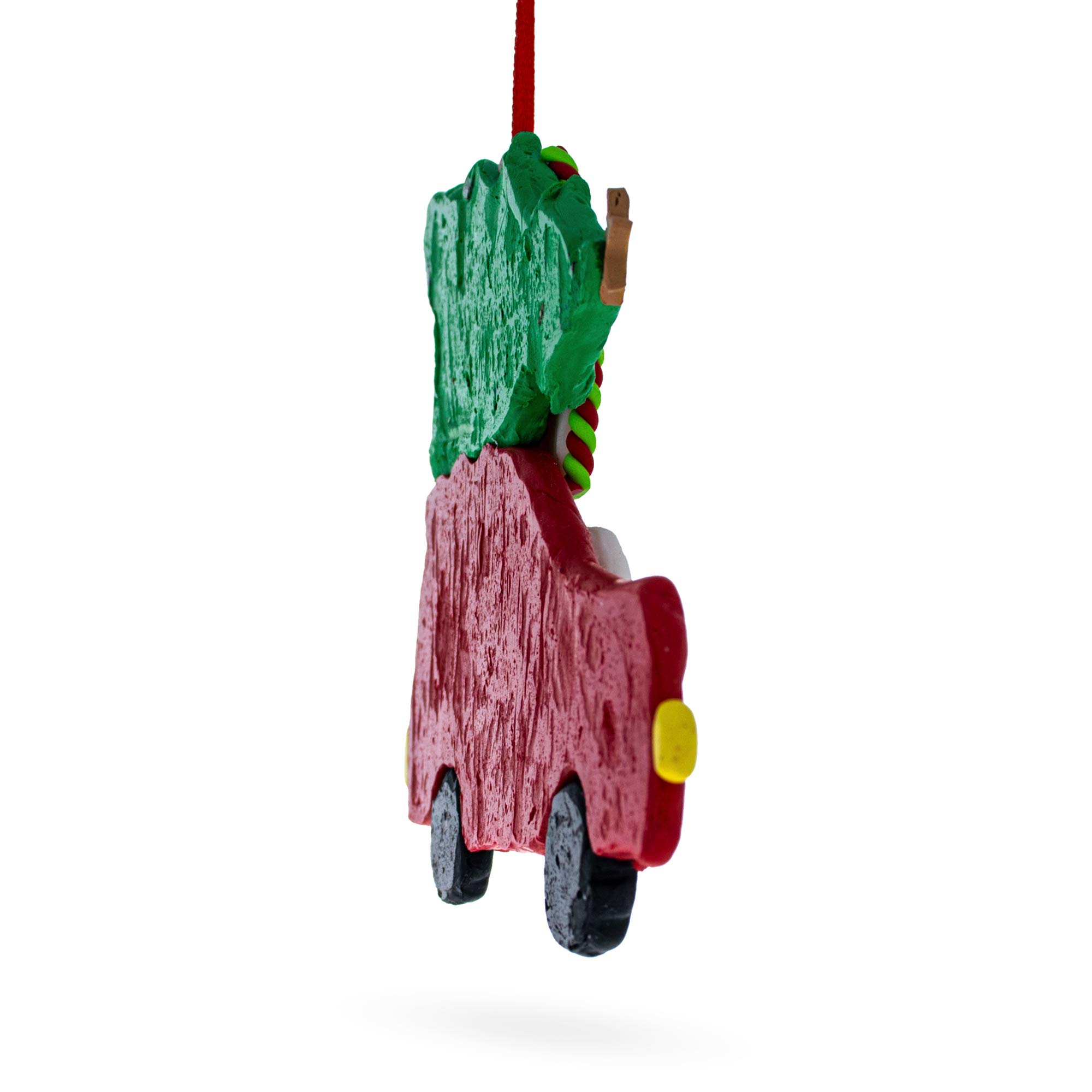 Handmade Clay Christmas Tree Car Ornament - Unique Holiday Decoration for Xmas Tree, Home, Gift, Party & Festive Decor