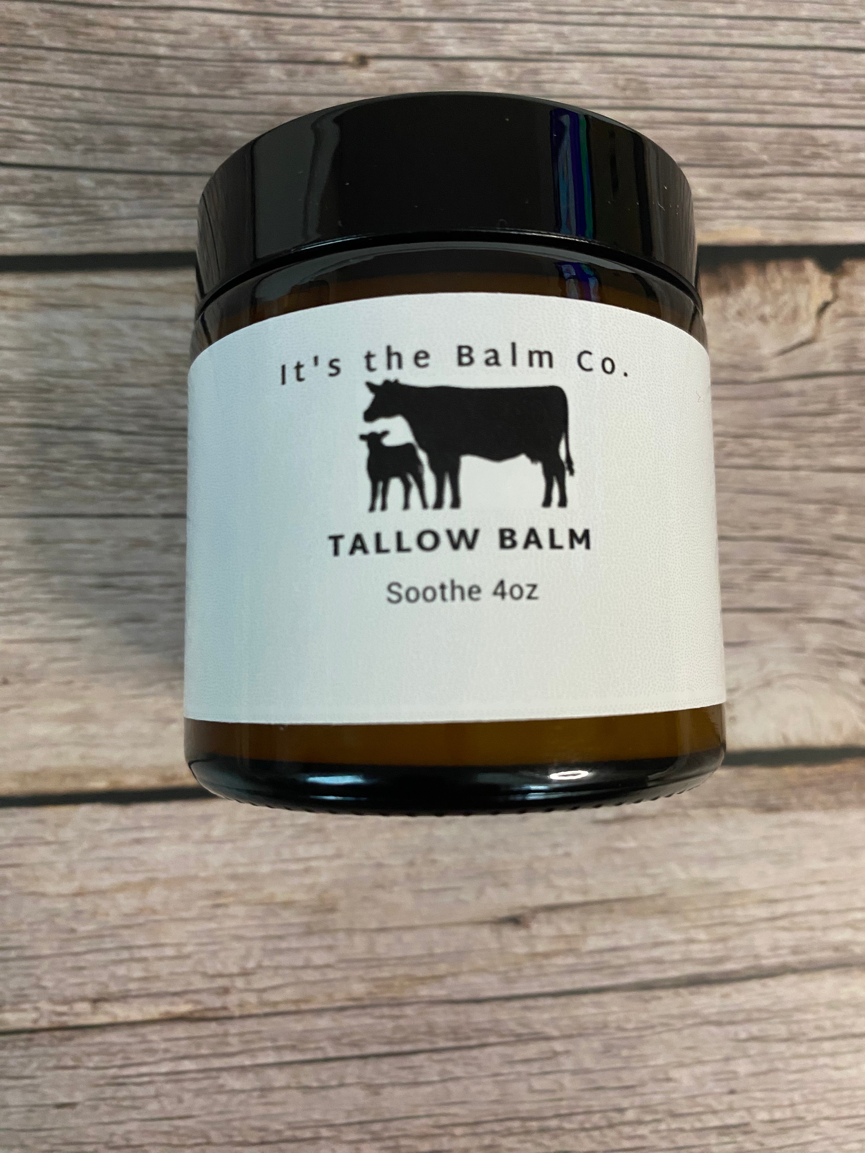 4oz Organic Soothe Tallow Balm - All-Natural Skin Moisturizer for Dry, Cracked Hands & Lips | Perfect for Winter Care & Outdoor Activities