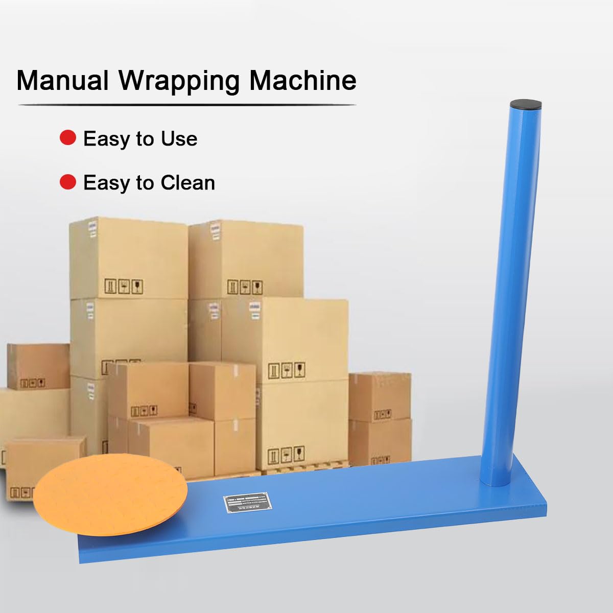 Industrial Strength Press and Seal Stretch Film Wrap - Heavy Duty Pallet Wrapper Dispenser with Handle for Warehouse, Factory, Logistics Center | Lightweight Shrink Wrap Holder for Secure Packaging & Shipping