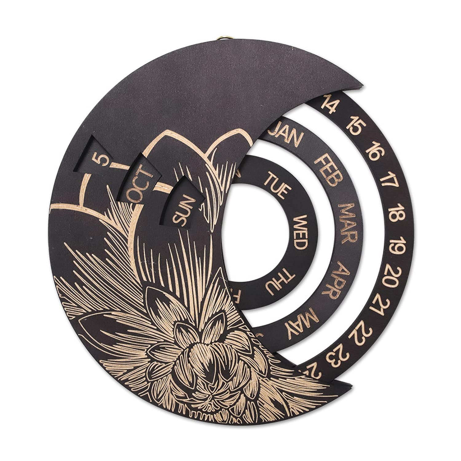 Moon Phase Wall Art - Perpetual Calendar Wall Hanging Decor for Bedroom, Living Room, and Office - Stylish Moon Wall Decor for Home and Workspace