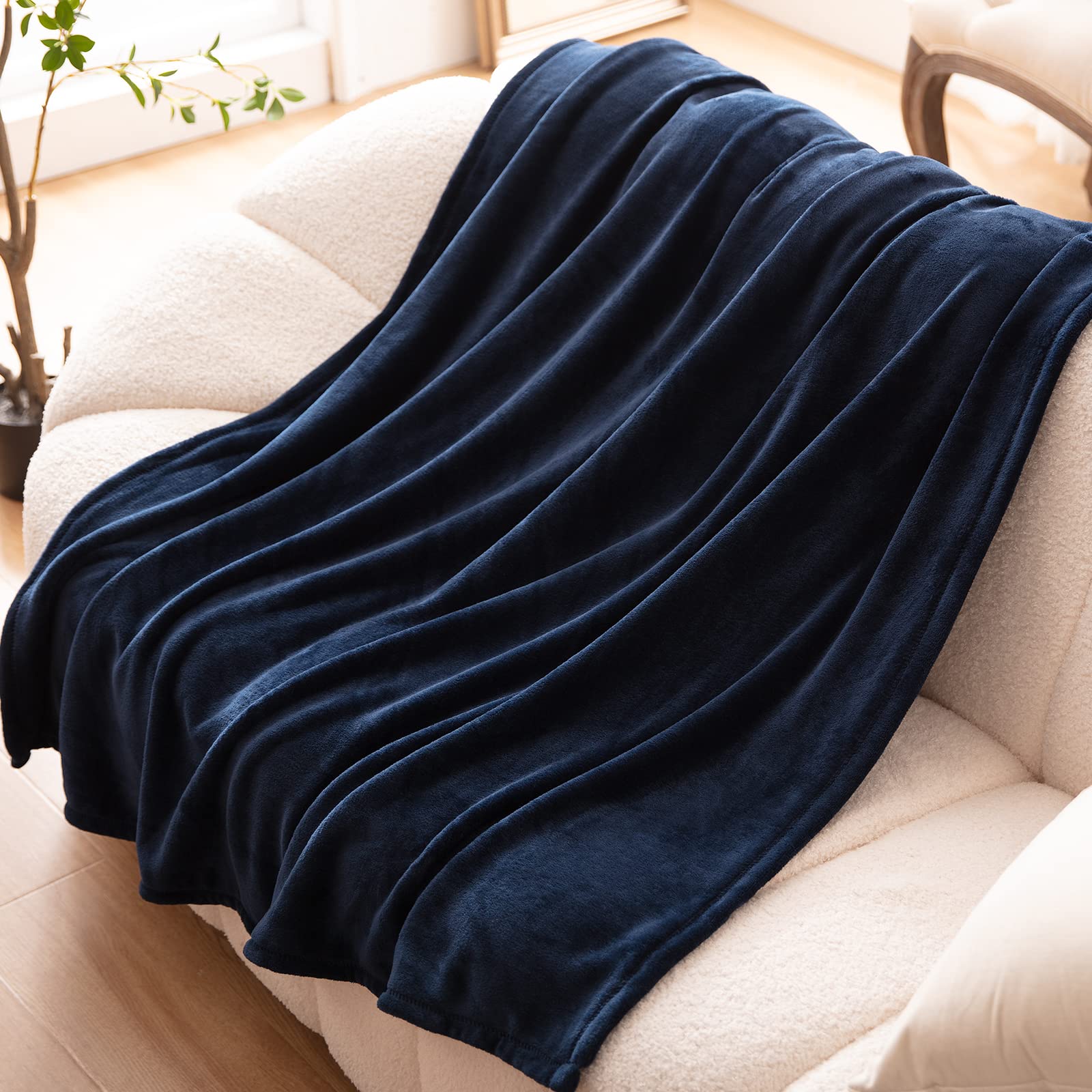 Bertte Fleece Throw Blanket - Ultra Soft & Cozy Warm Lightweight Blanket for Sofa, Couch, Bed - Luxury Decorative Velvet Pattern - 60