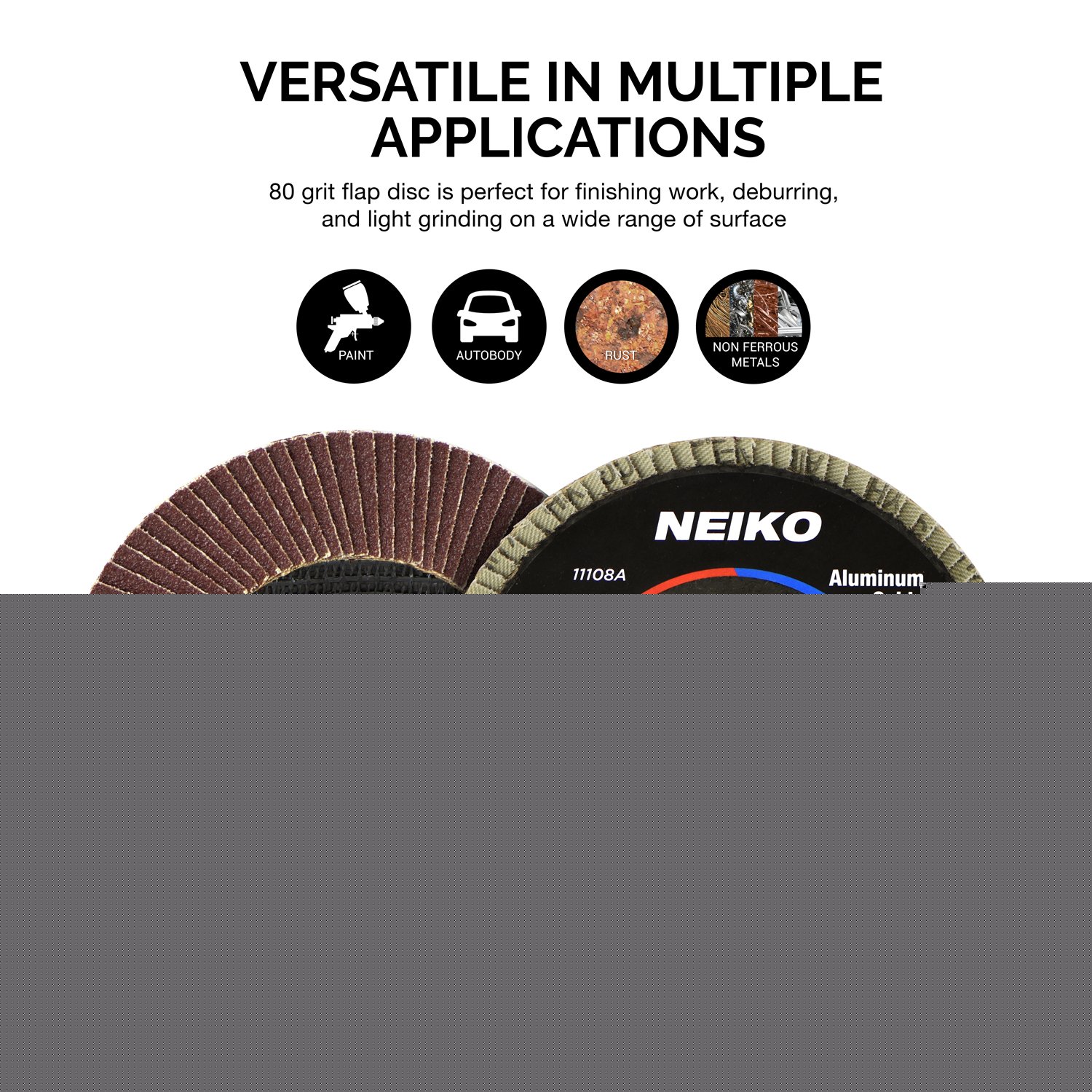 NEIKO 11108A 10 Pack 4.5 Inch Aluminum Oxide Flap Discs 80 Grit for Angle Grinder | T27 Grinding Wheel with 7/8