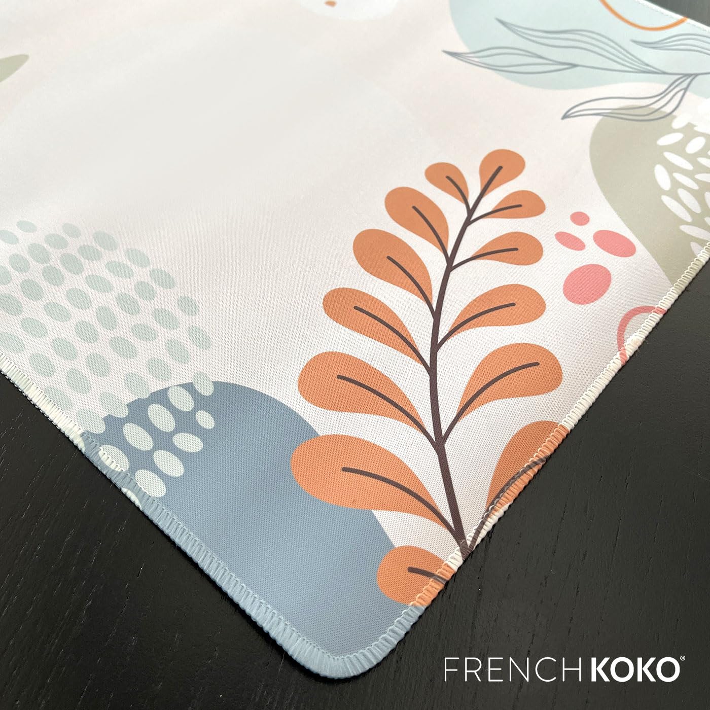 French KOKO Large Desk Mat - Extra Large Mouse Pad & Keyboard Pad for Home Office, Gaming, and Work - Non-Slip Waterproof Desk Protector for Computers & Laptops - Cute Office Essentials for Women & Men