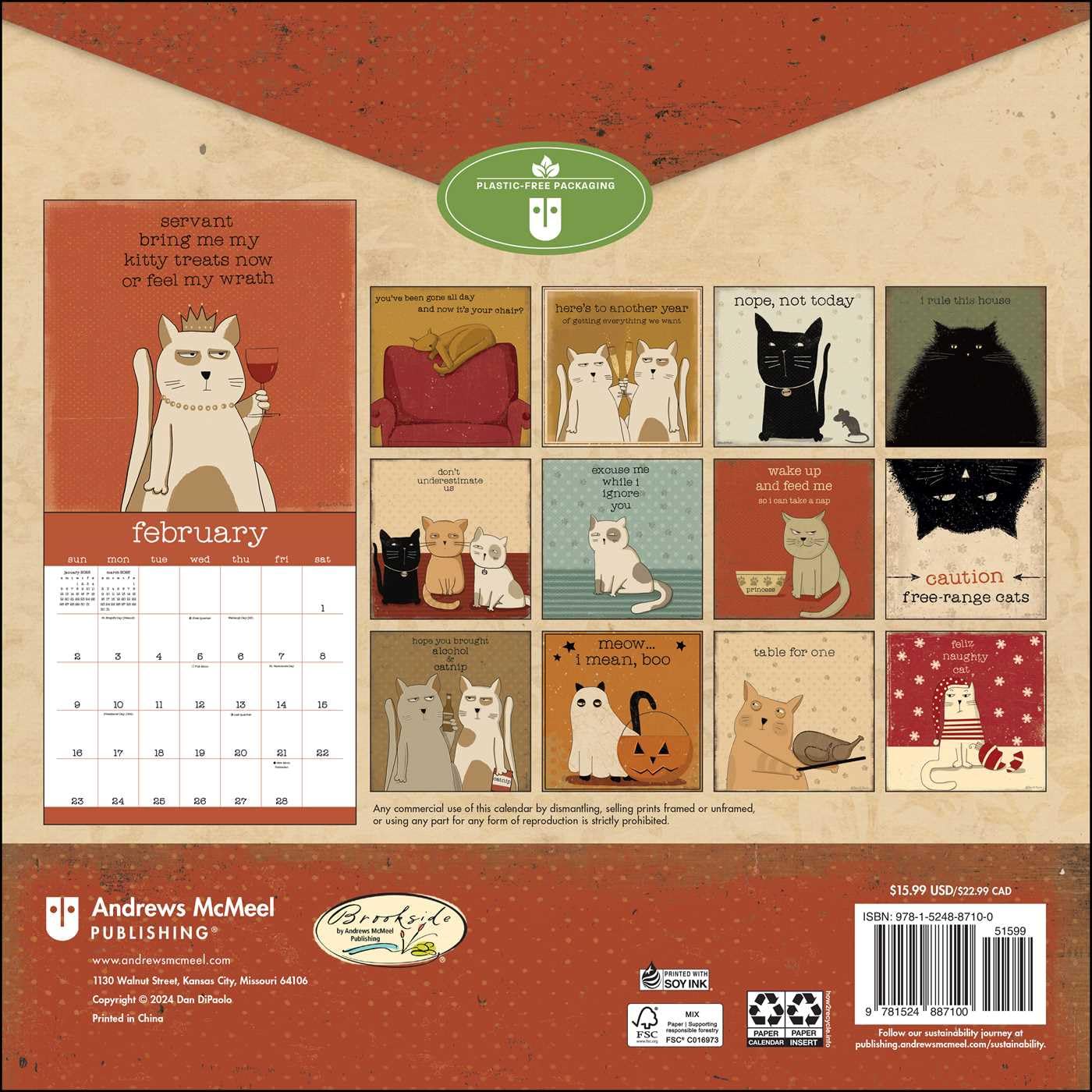 2025 Snarky Cats Wall Calendar - Funny Cat Lover Gift for Office, Home & School - 12 Months of Hilarious Feline Humor