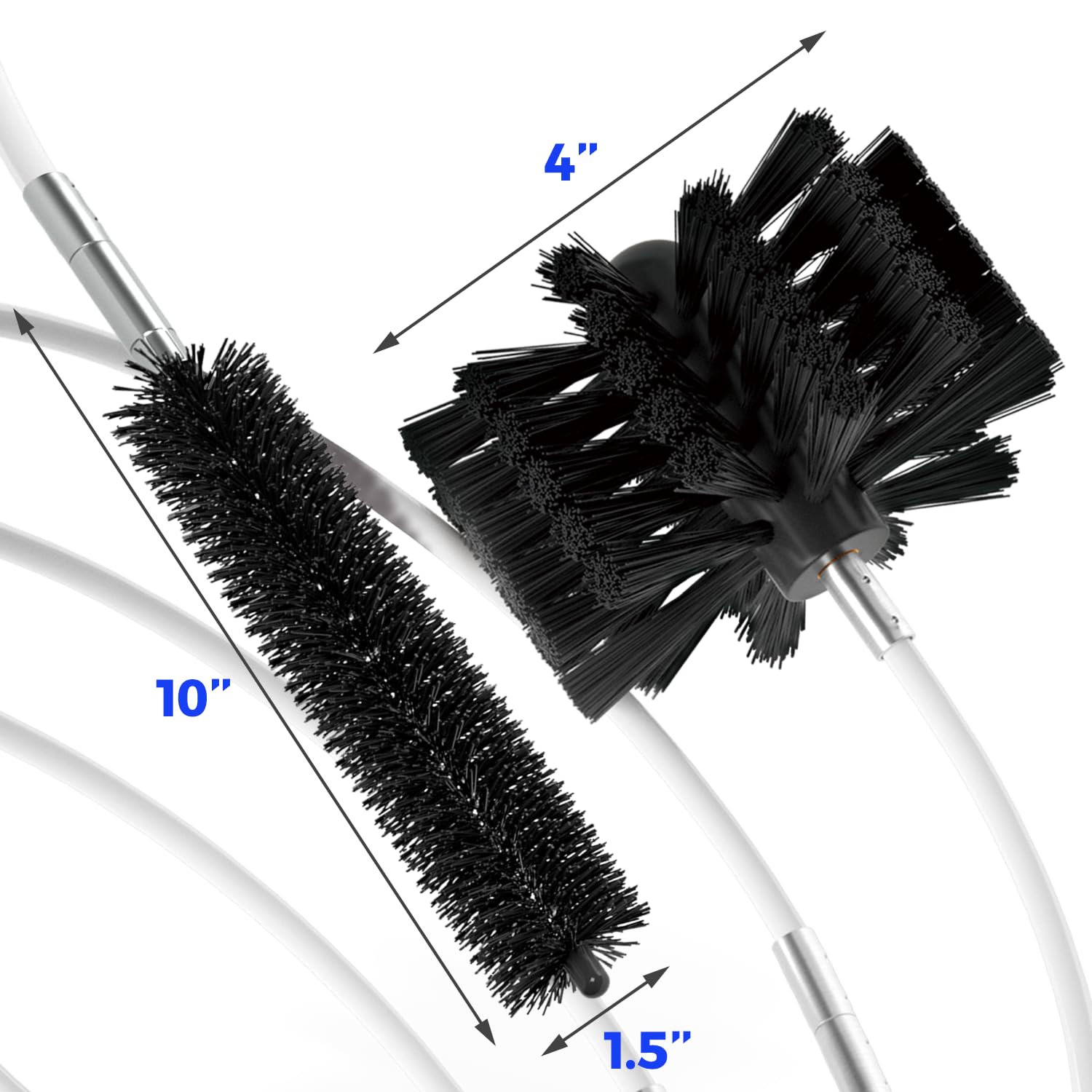 Holikme 30ft Dryer Vent Cleaner Kit - Flexible Lint Brush with Drill Attachment for Chimney & Fireplace Cleaning