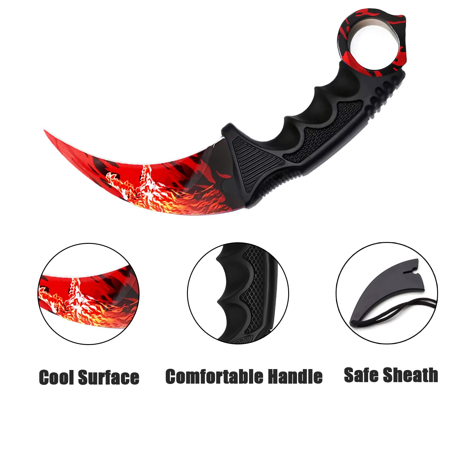 ZLIXING 2-Piece Fixed Blade Karambit Tactical Knife Set with Sheath - Survival Knife for CSGO, Hiking, Fishing, Hunting | Perfect Men's Gifts & Cool Gadgets for Outdoor Adventures & Tactical Enthusiasts