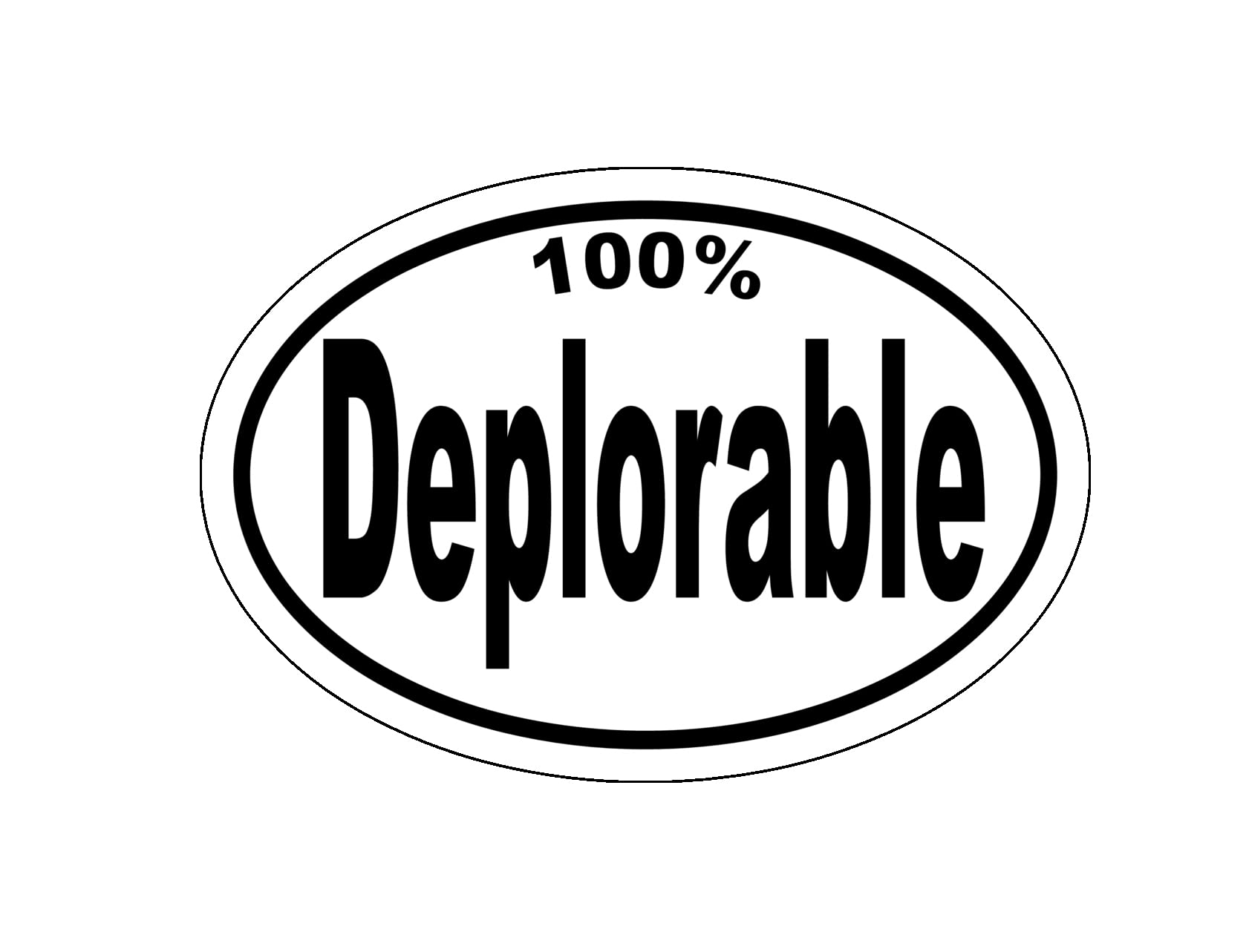 WickedGoodz 100% Deplorable Vinyl Decal - Premium Bumper Sticker for Laptops, Tumblers, Windows, Cars, Trucks & Walls - Waterproof & Durable Political Sticker for Outdoor & Indoor Use