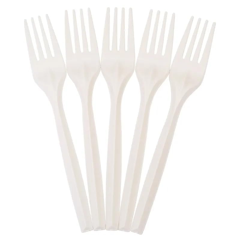 100% Eco-Friendly Compostable Forks - 50 Large Disposable Cornstarch Utensils (6.7 Inch) | Durable, Heat-Resistant Plastic Fork Alternative | Perfect for Parties, Picnics & Outdoor Events