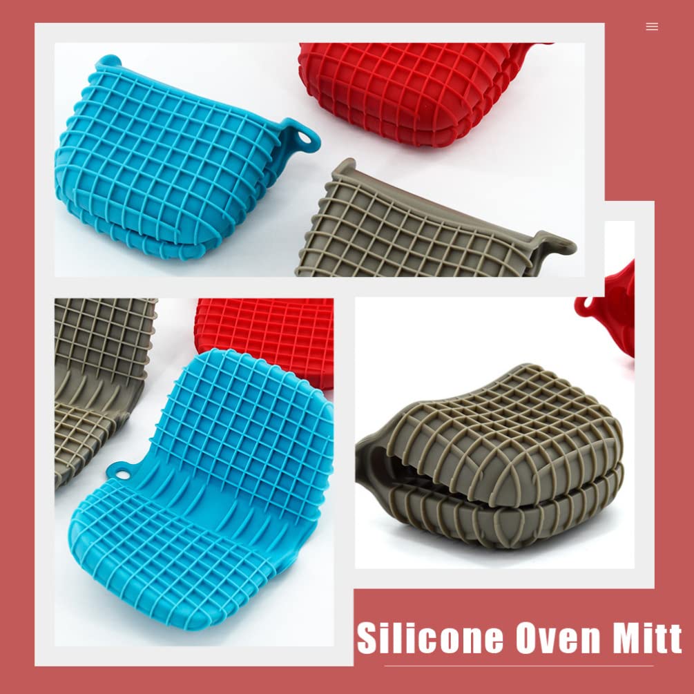 3-Piece Silicone Heat-Resistant Pot Holders - Non-Slip Microwave Oven Mitts & Grips for Cooking, Baking, and Serving Hot Dishes - Perfect for Kitchen, BBQ, and Camping Use