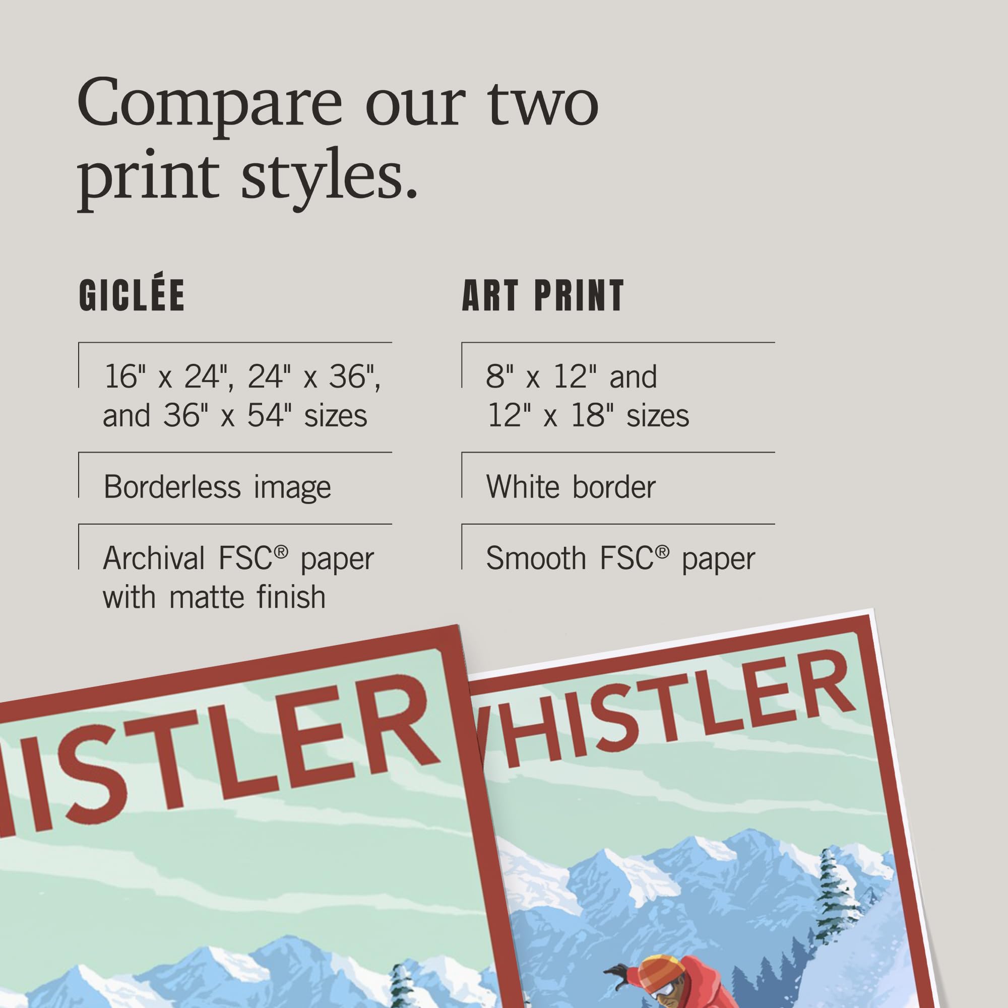 Lantern Press 16x24 Inch Giclee Art Print - Whistler Canada Snowboarder Wall Decor - Perfect for Living Room, Bedroom & Office Wall Art