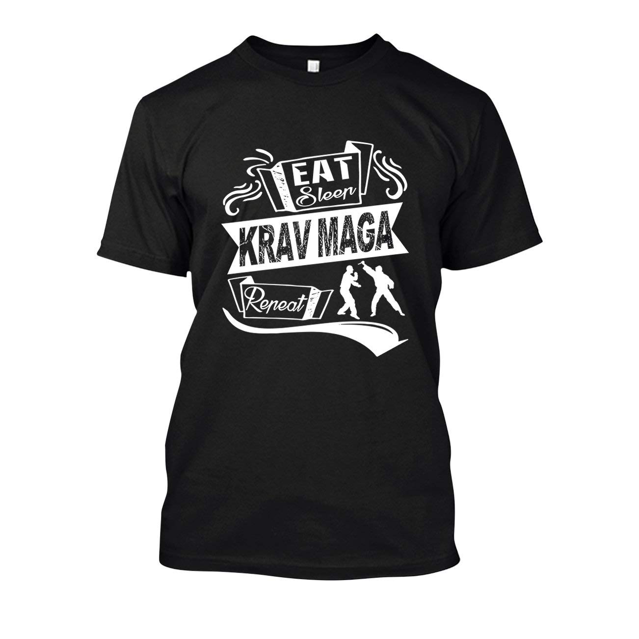 Eat Sleep Krav MAGA Repeat Cotton T-Shirt - Comfortable Short Sleeve Tee for Men & Women - Perfect for Training, Gym Workouts & Patriotic Events
