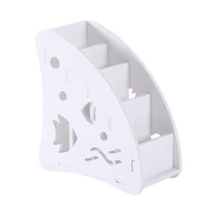 Eco-Friendly Large Capacity Plastic Wood TV Remote Holder - Sturdy Premium Material Desk Organizer Box for Home & Office Storage (Fish Shape) - Perfect for Living Room, Bedroom, and Workspace Organization