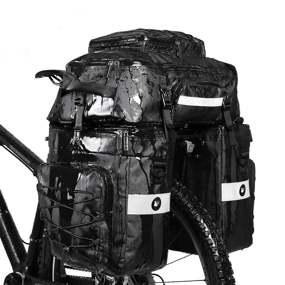 Rhinowalk Waterproof Bike Pannier Bag Set - 3-in-1 Bicycle Cargo Rack Saddle Bag with Shoulder Strap & Laptop Compartment | Durable Cycling Accessories for Commuting, Touring & Outdoor Adventures