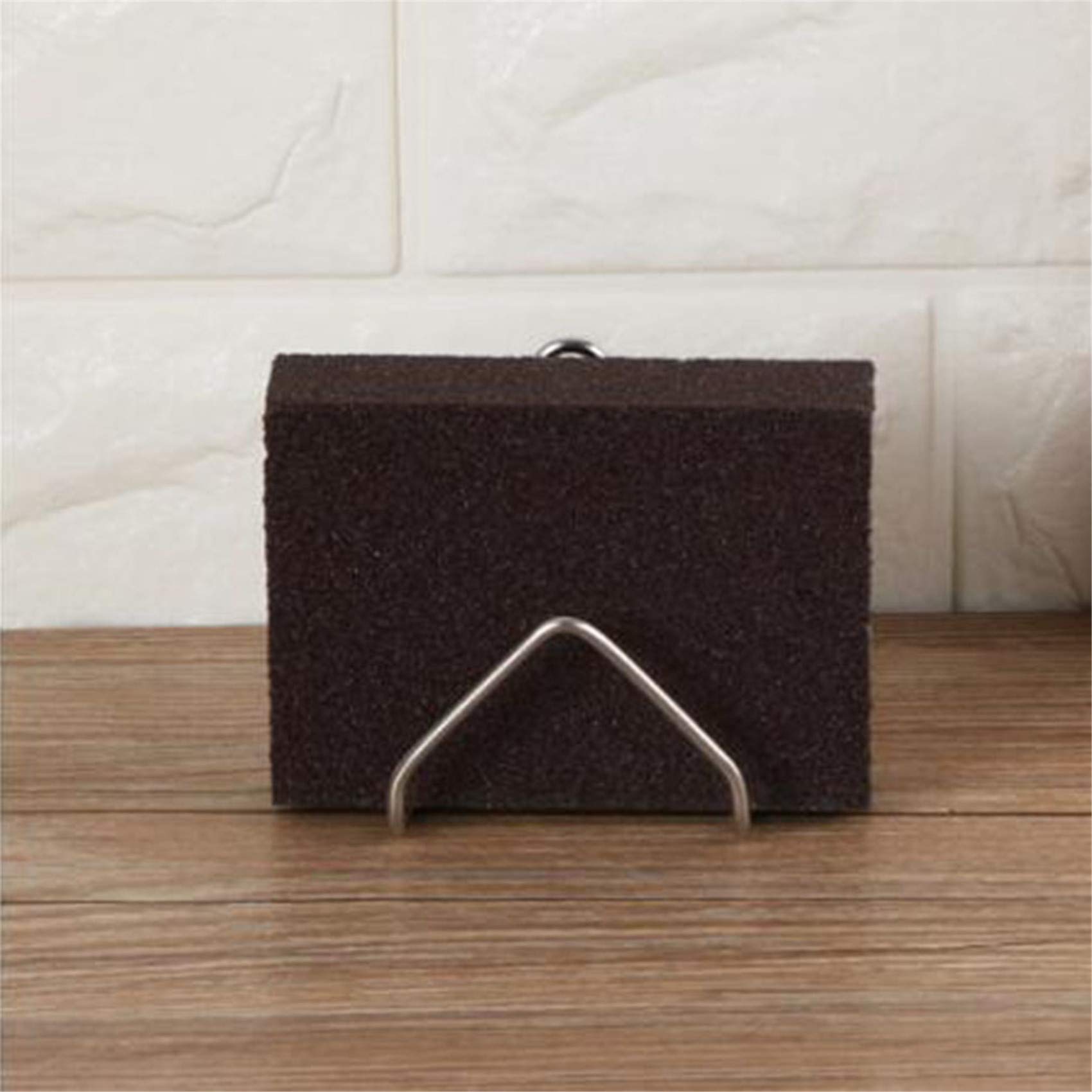 Stainless Steel Kitchen Sink Sponge Holder with Adhesive Hook - Organize Sponges & Cleaning Tools by Sink for Easy Access