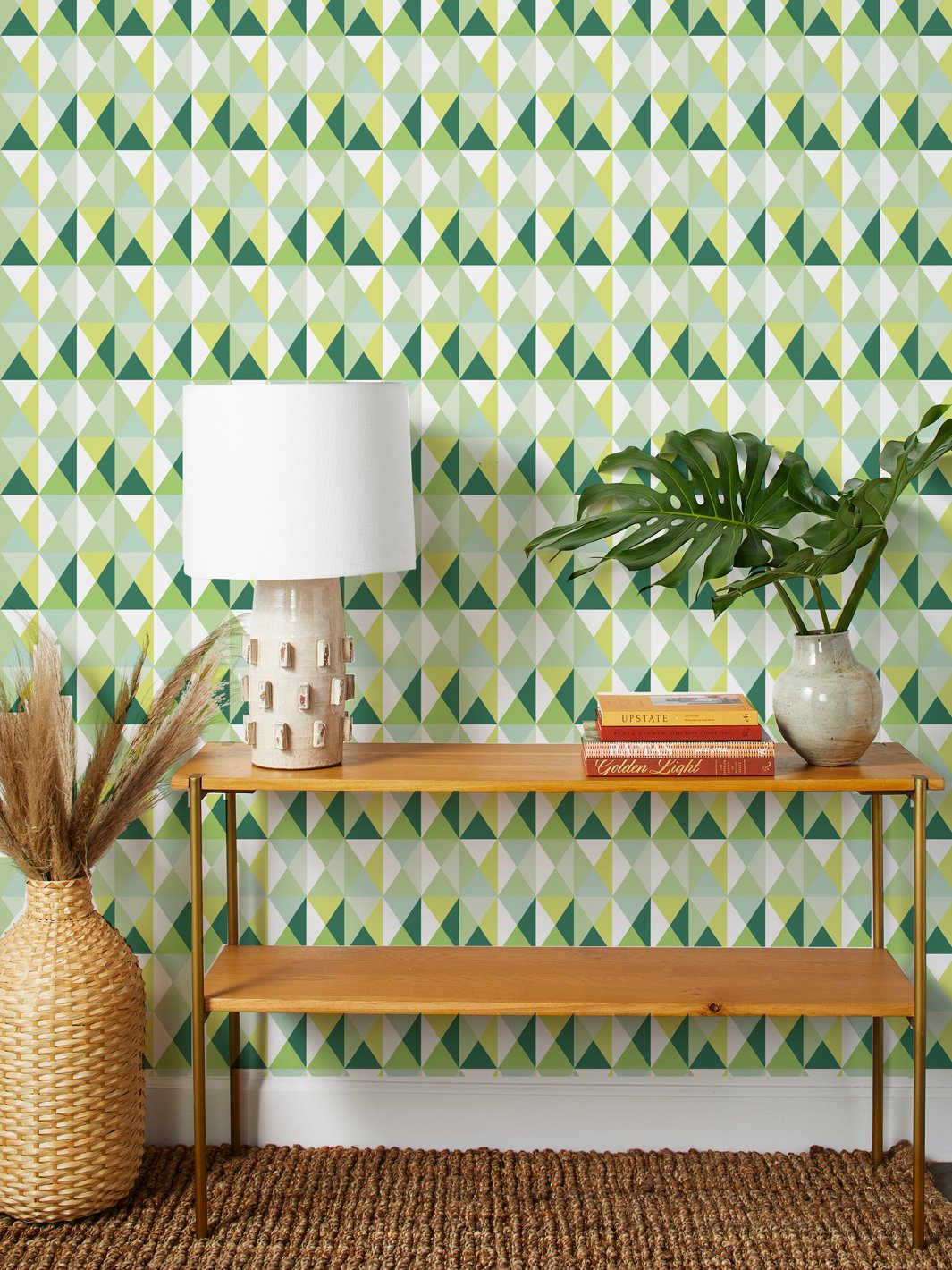 Fisher Price™ 'Geo' Wallpaper in Green - Modern Geometric Peel and Stick Wallpaper for Nursery, Kids Room & Home Decor