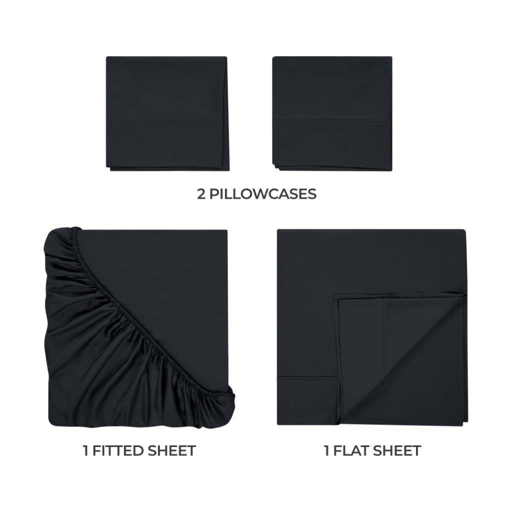 300 Thread Count Modal From Beechwood Extra Deep Pocket Sheet Set - Ultra Soft & Breathable Bedding for Queen/King Size Mattresses - Perfect for Luxury Hotels, Guest Rooms & Master Bedrooms
