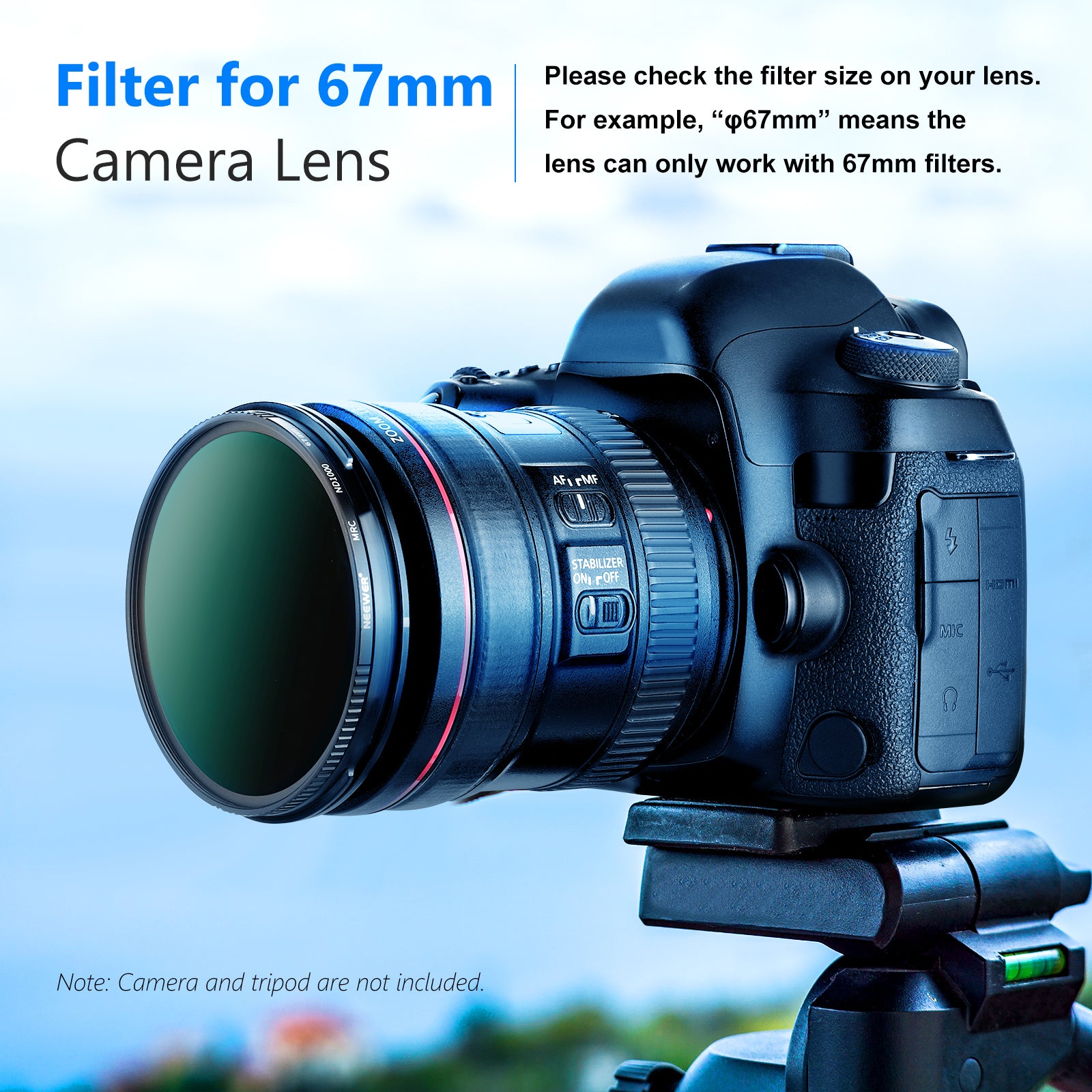 NEEWER ND1000 Neutral Density Lens Filter for DSLR & Mirrorless Cameras - Professional Photography, Long Exposure, Landscape & Video Shooting