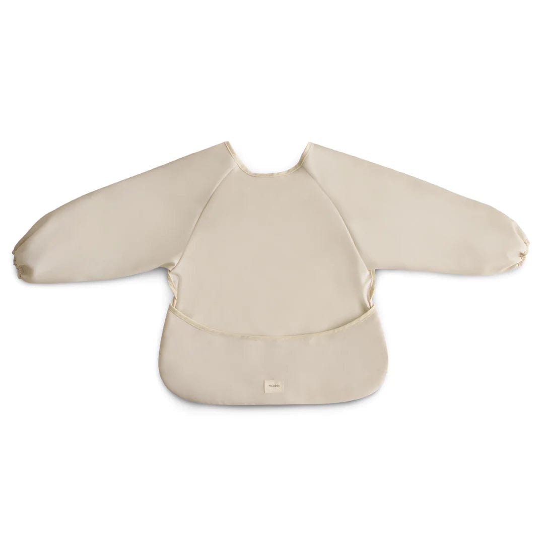 Mushie Long Sleeve Baby Bib - Soft Organic Cotton Drool Bibs for Infants & Toddlers - Perfect for Feeding, Teething, and Messy Playtime