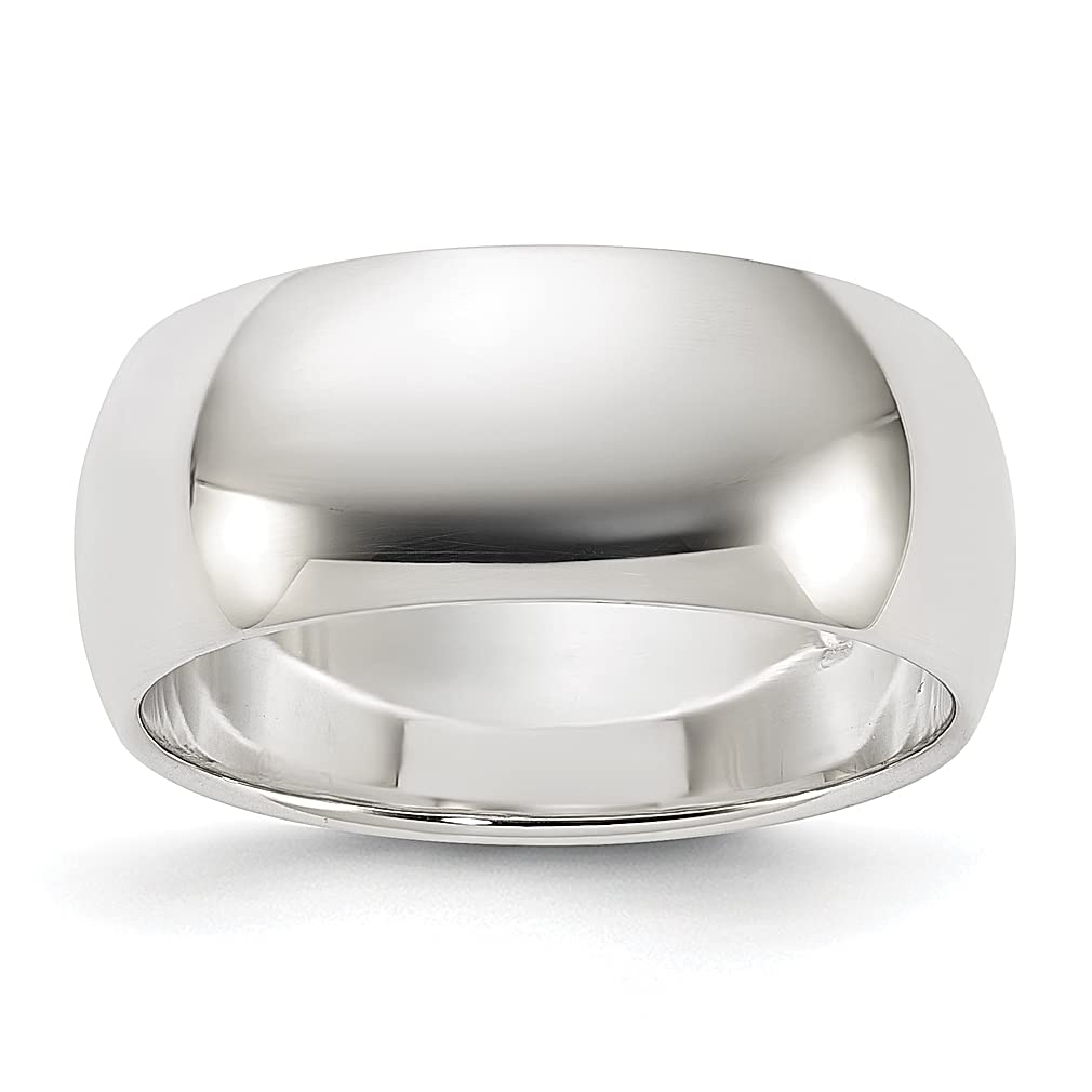 925 Sterling Silver 8mm Half Round Size 11 Wedding Band Ring - Classic Domed Women's Fine Jewelry Gift for Her - Perfect for Anniversaries, Engagements & Special Occasions