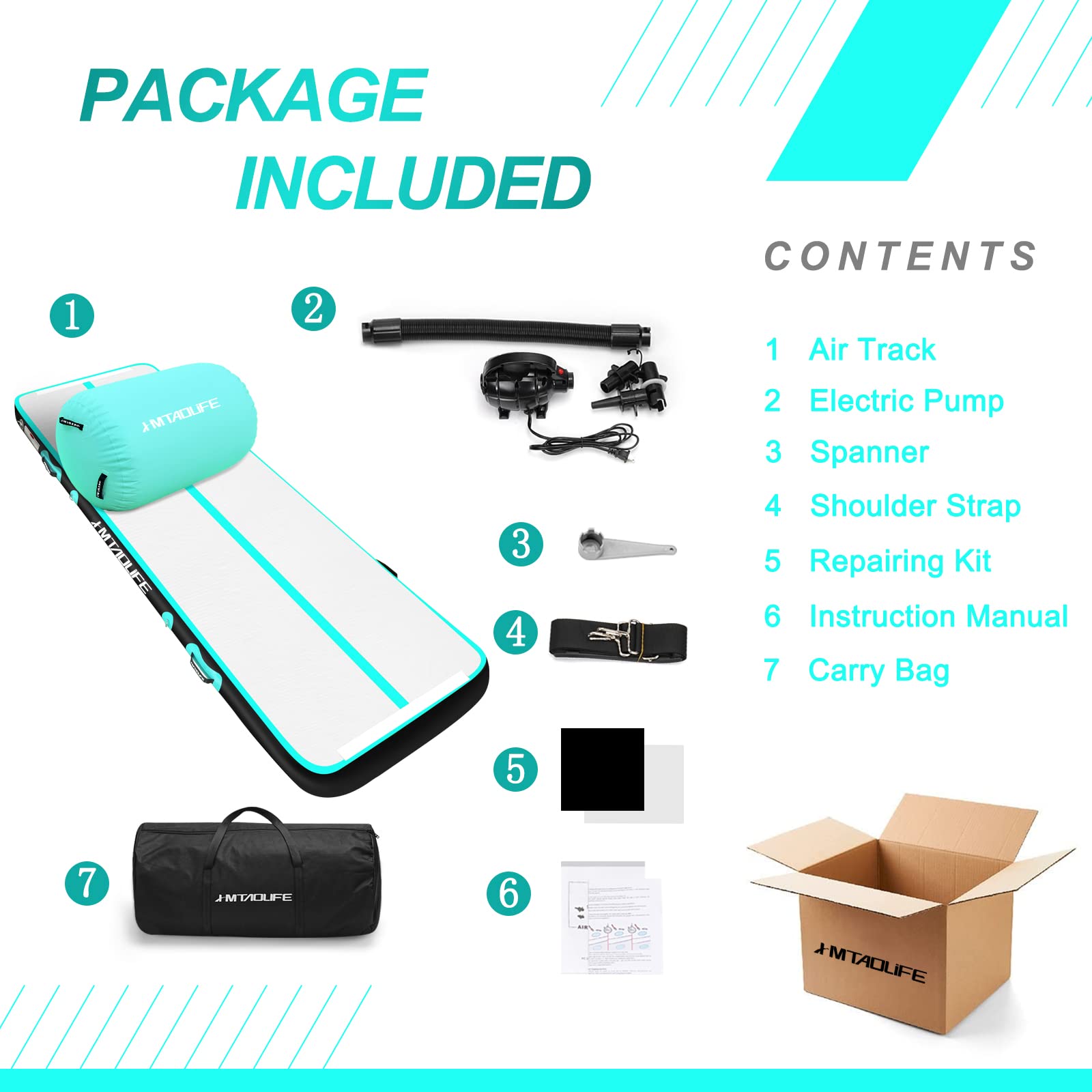 Inflatable Gymnastics Air Roller & Tumble Barrel Mat - Yoga Backbend Trainer for Cheerleading, Home Workouts & Kids Tumbling Practice - Perfect for Yoga Studios, Gymnastics Training & Indoor Fitness
